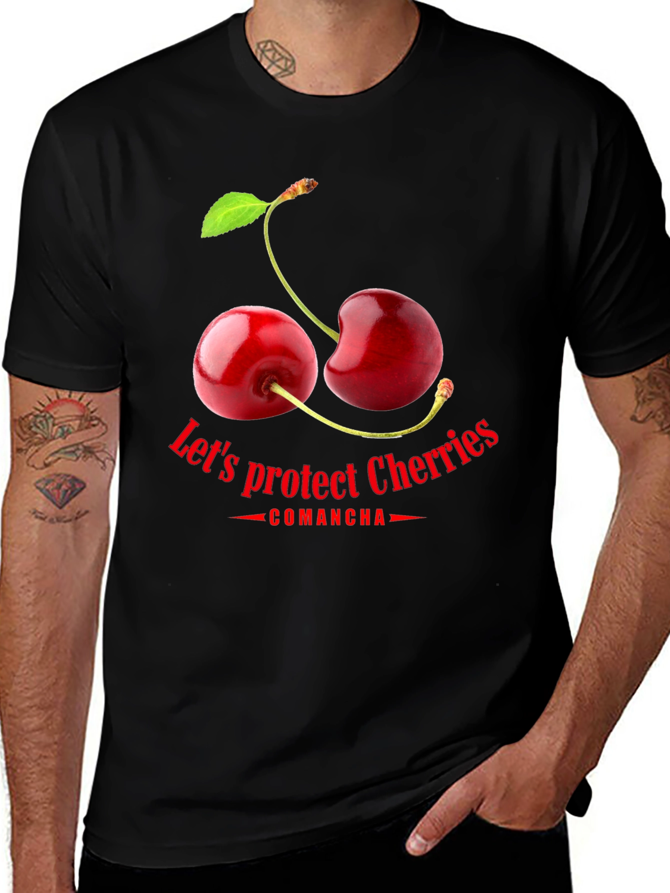 Variant 26 of Let's Protect Cherries T-Shirt - Comancha