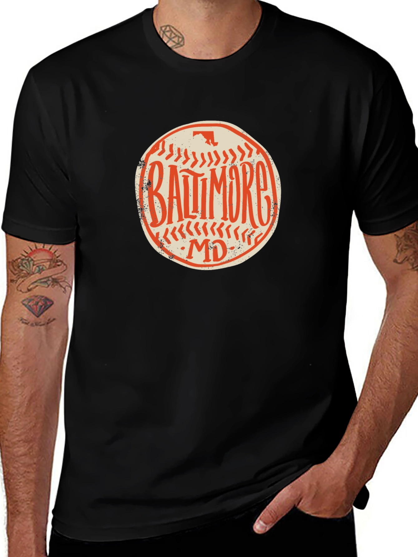 Baltimore MD Baseball Graphic T-Shirt