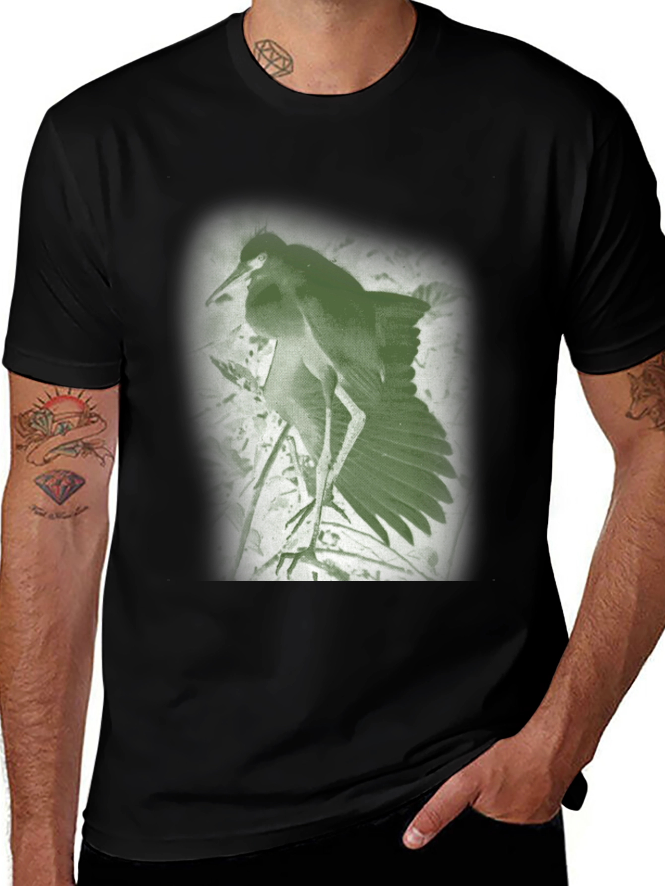 Variant 28 of Green Heron Graphic Tee - Nature Inspired