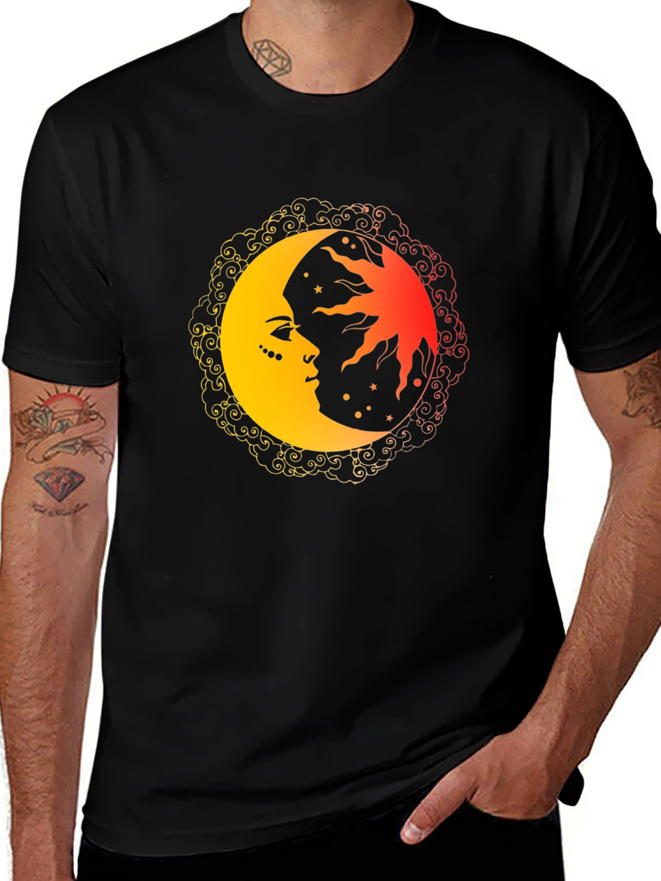 Variant 22 of Celestial Sun and Moon Graphic Tee