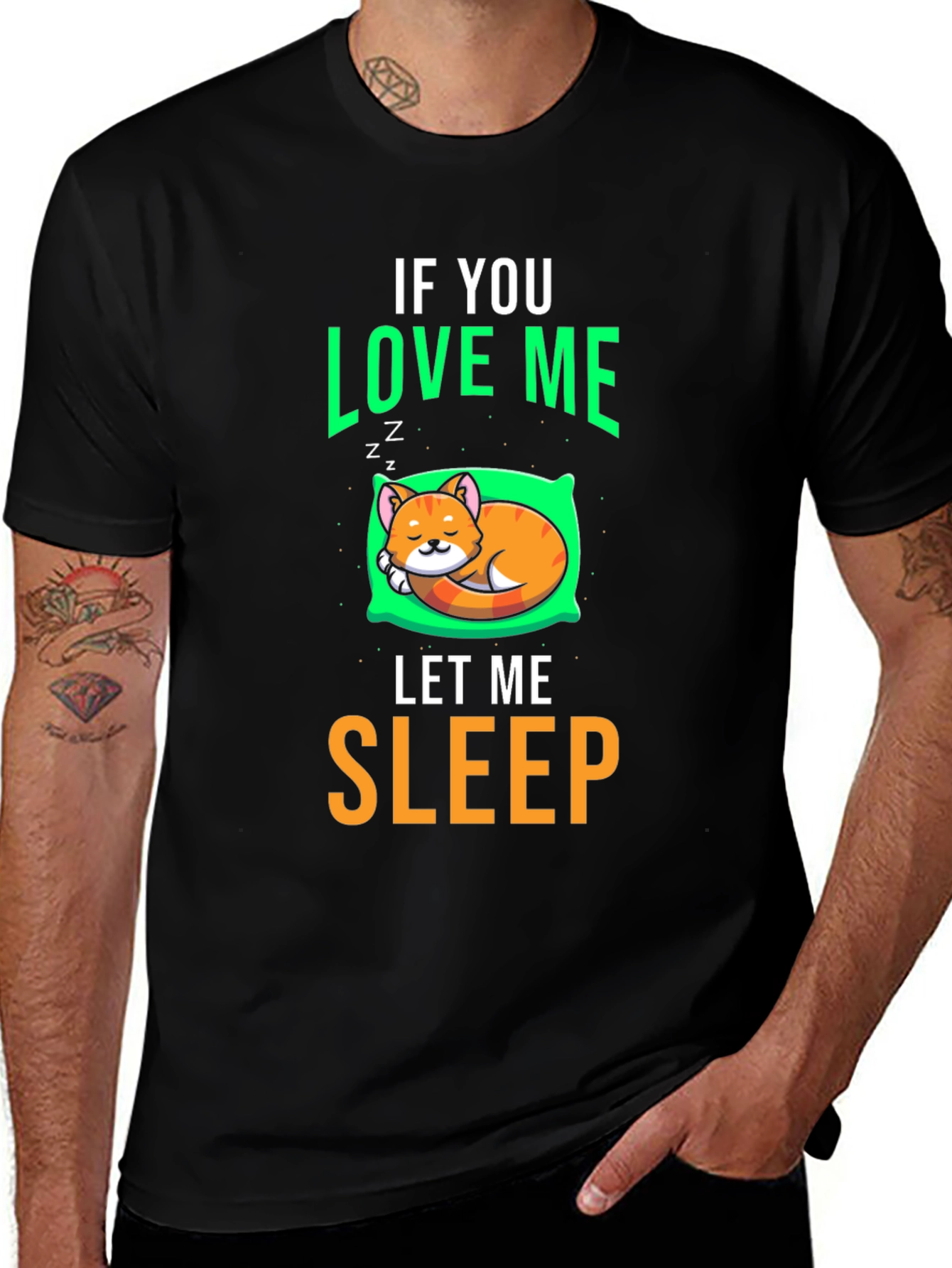 Variant 24 of If You Love Me Let Me Sleep T-Shirt - Sleeping Cat