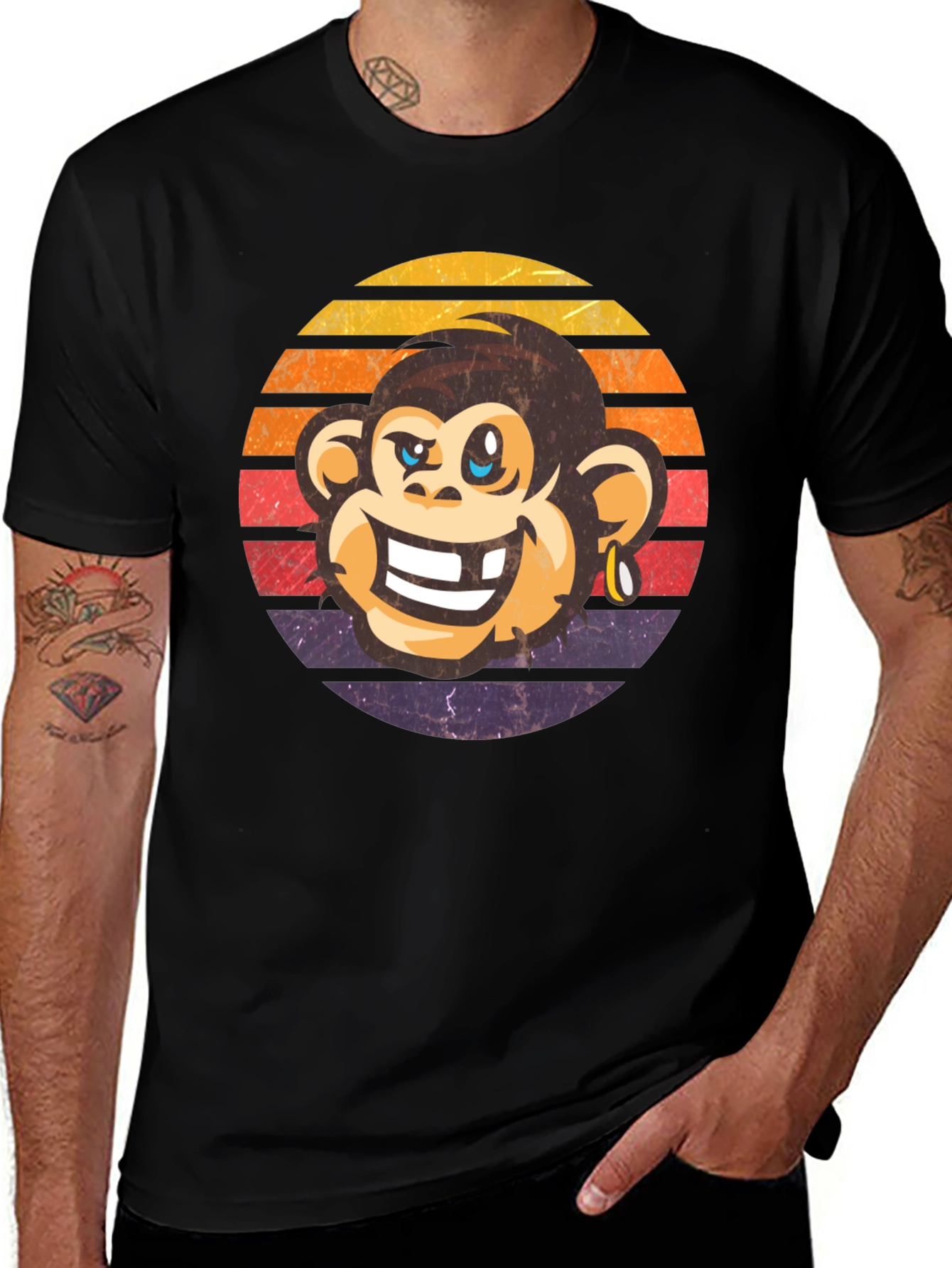 Variant 24 of Retro Monkey Graphic Tee - Funny Monkey Shirt