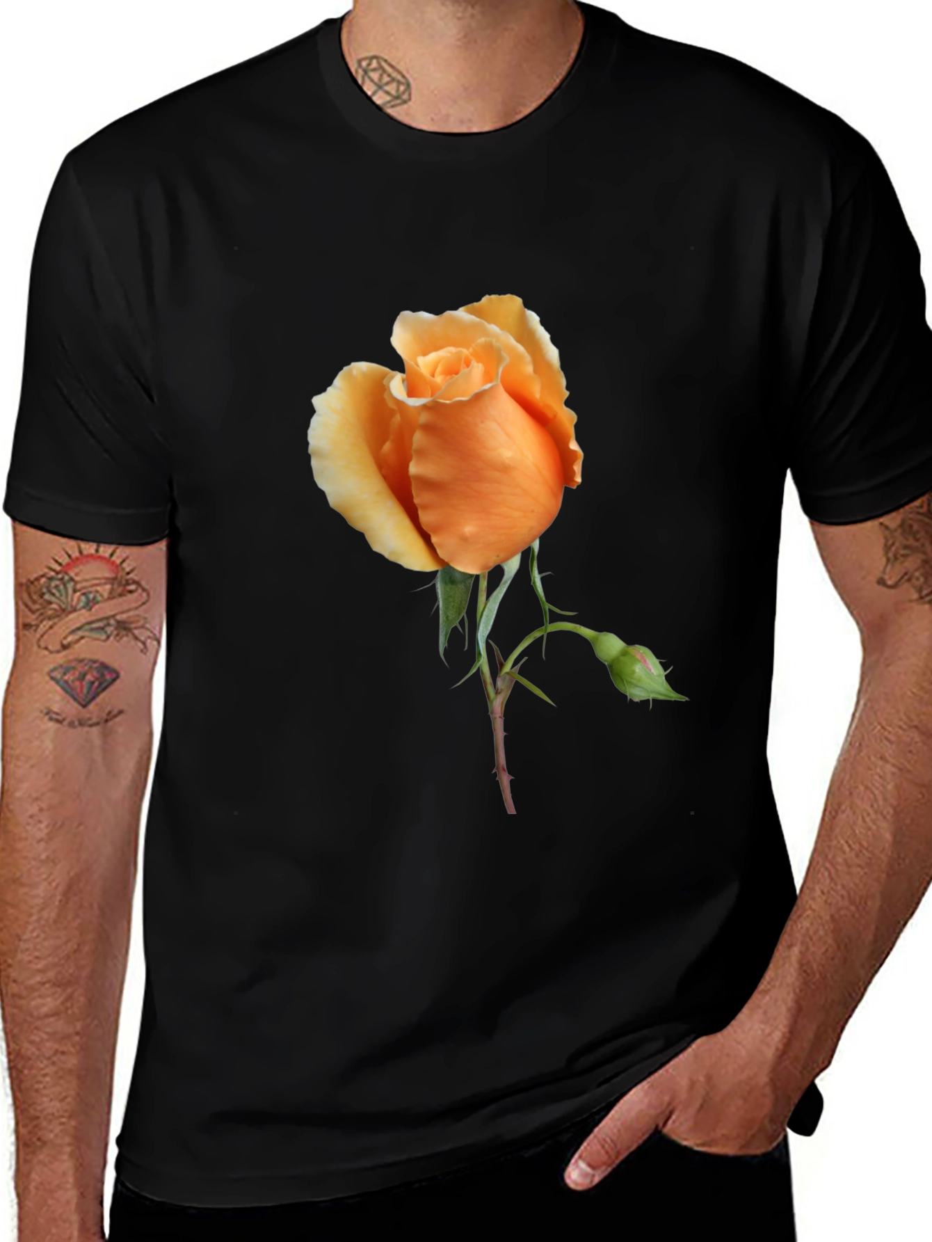Variant 29 of Rose Graphic Tee - Stylish Floral Design