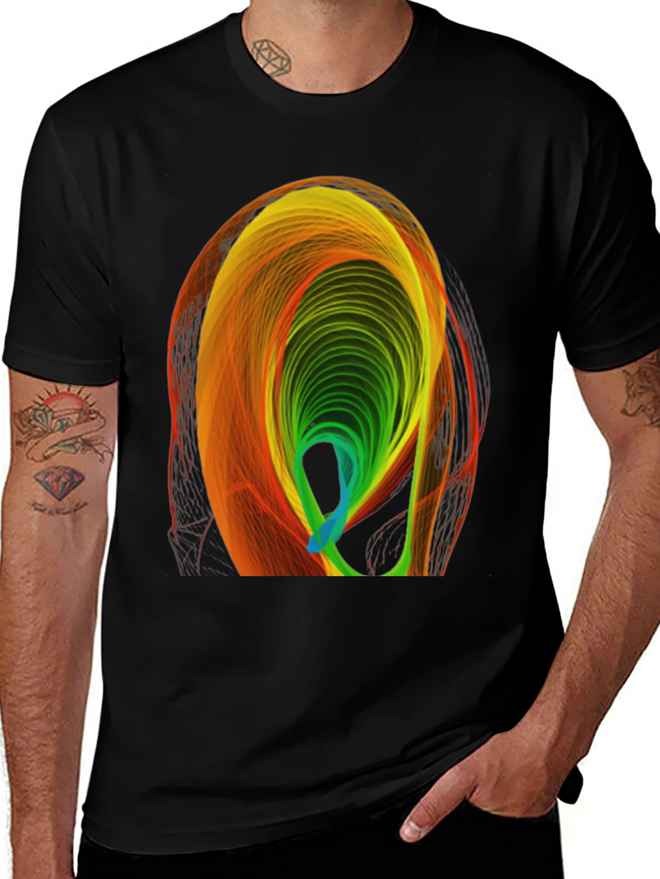 Variant 6 of Abstract Spectrum Tunnel Graphic Tee