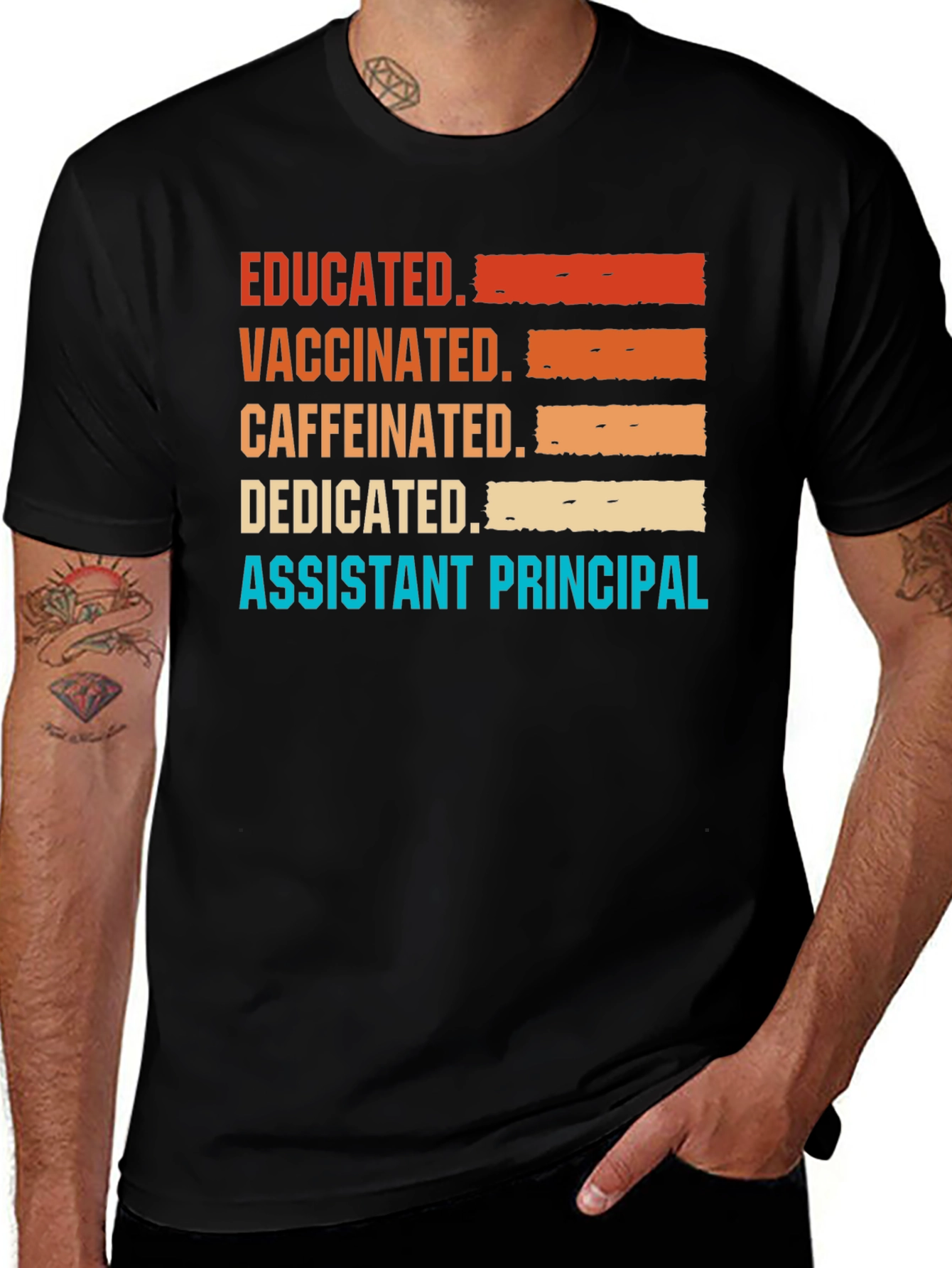Variant 10 of Educated Vaccinated Assistant Principal T-Shirt