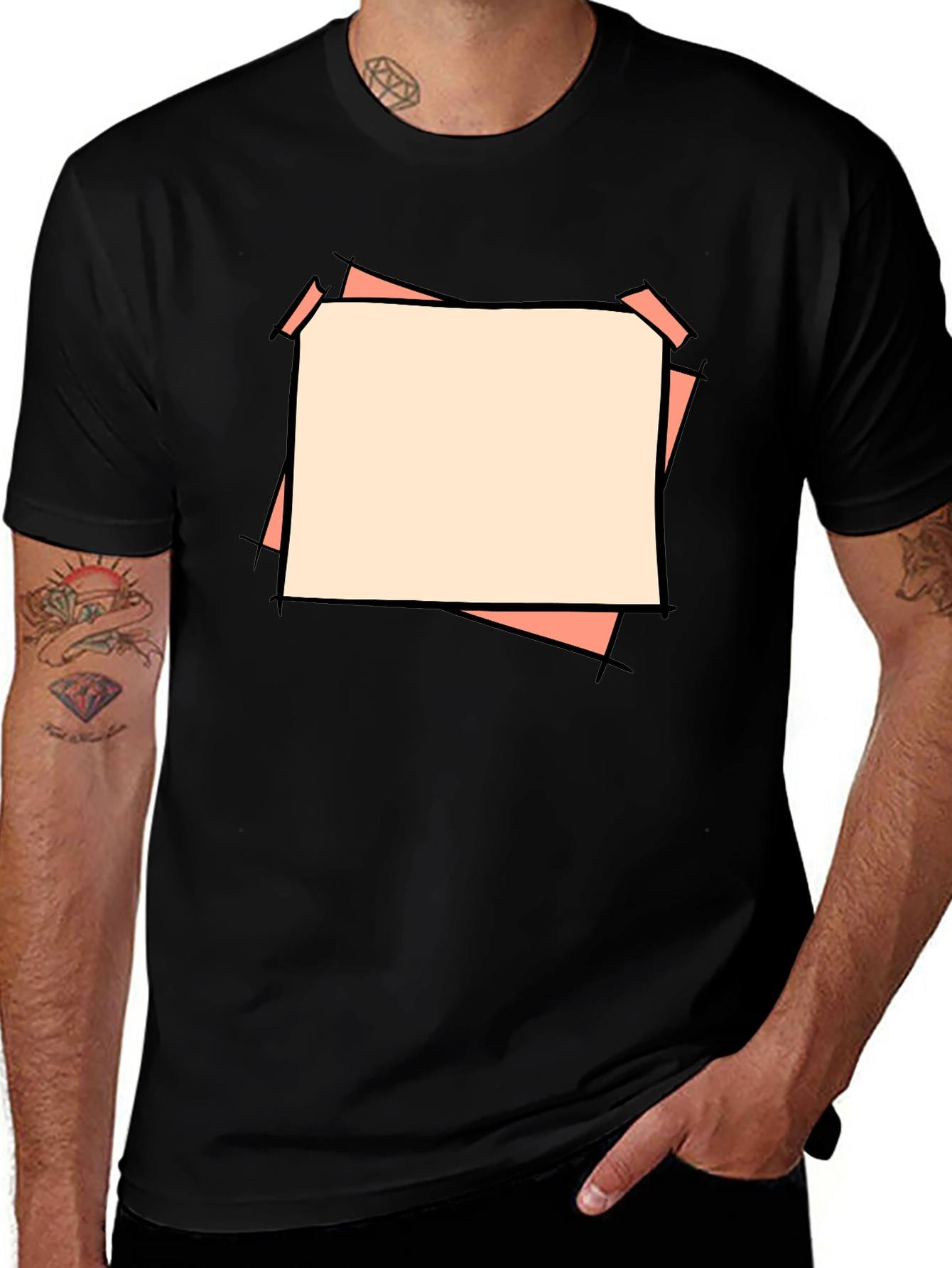 Black Abstract Graphic Black T-Shirt main image