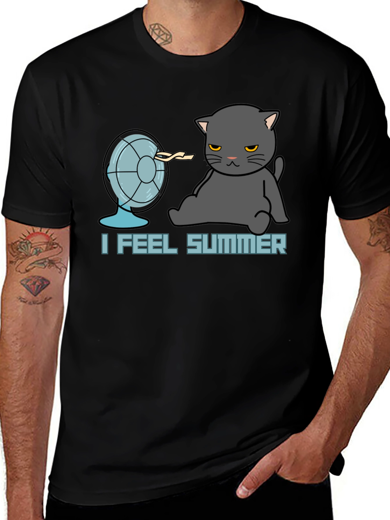 Variant 30 of I Feel Summer Black Graphic T-Shirt