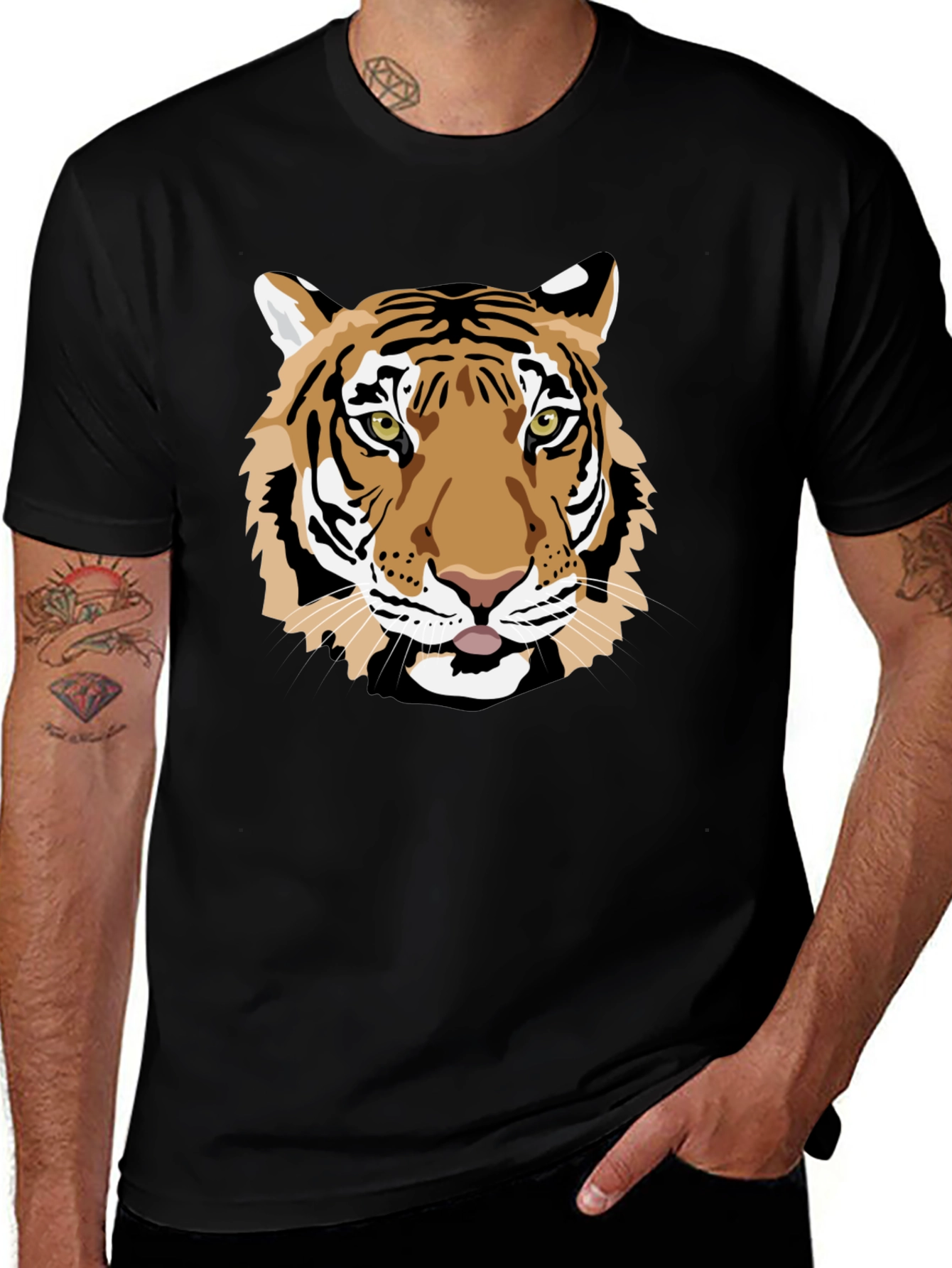 Variant 16 of Tiger Graphic Black Tee