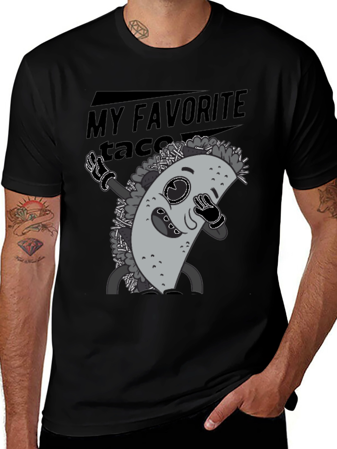 Variant 12 of Funny Taco Dab T-Shirt, Cartoon Food Tee