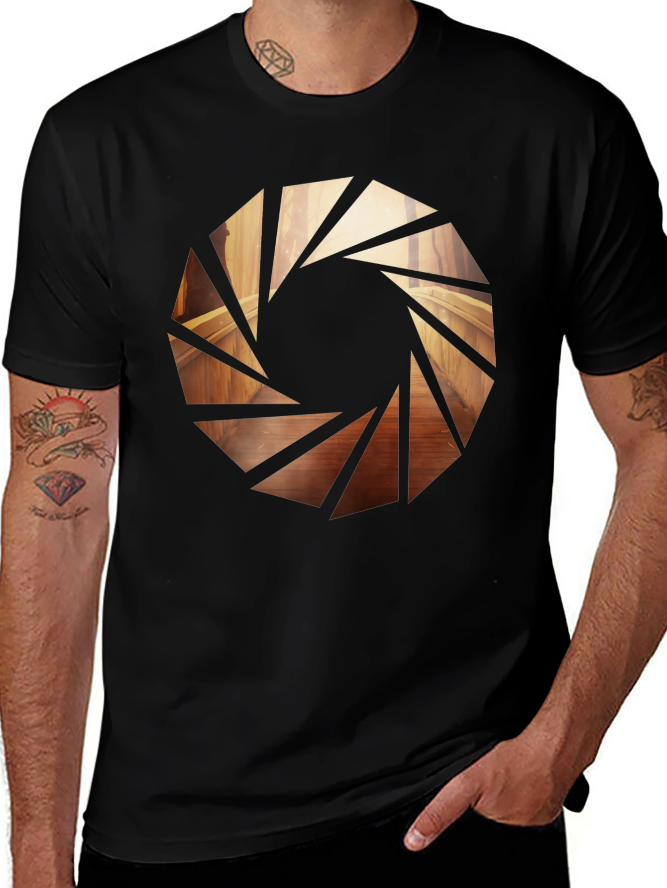 Variant 11 of Aperture Graphic Black Tee