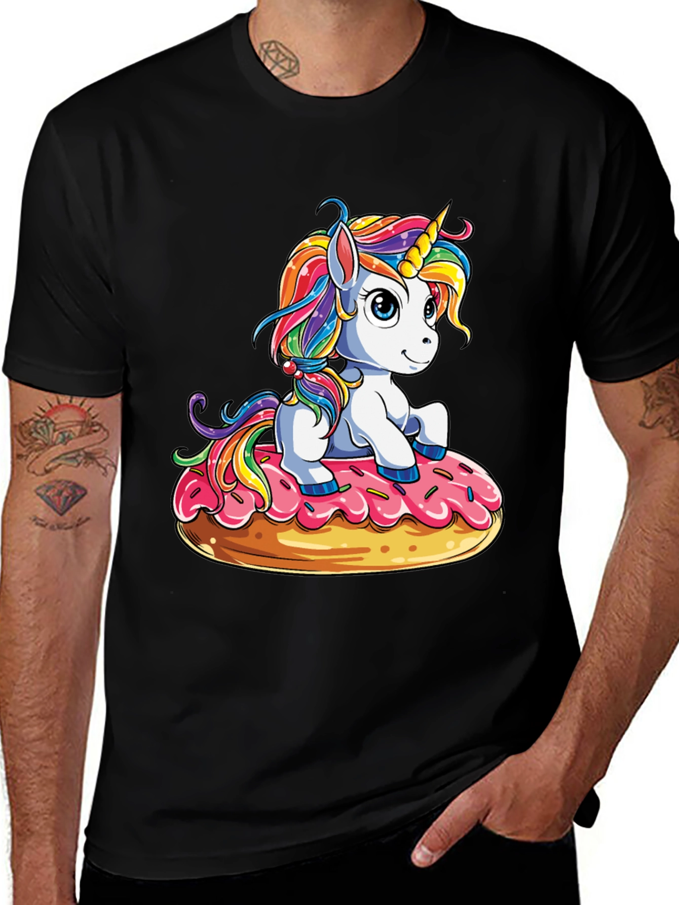 Variant 16 of Unicorn Donut T-Shirt: Whimsical Graphic Tee