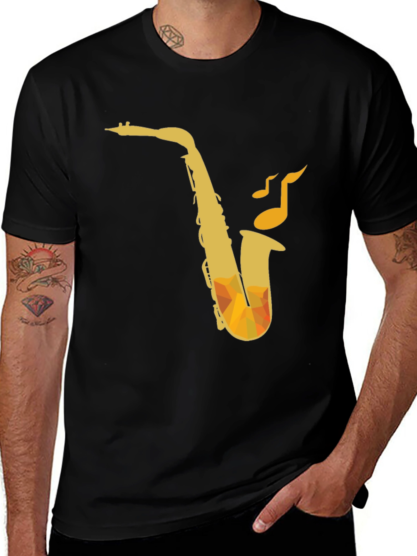 Variant 29 of Saxophone Graphic Black T-Shirt