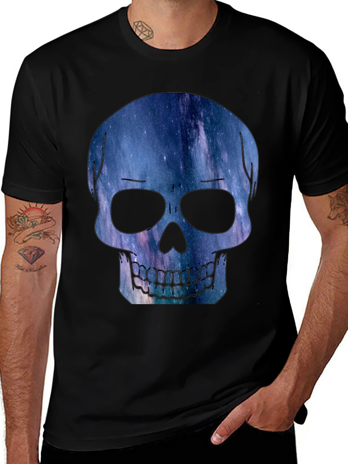 Variant 7 of Galaxy Skull Graphic Tee - Modern Men's T-Shirt