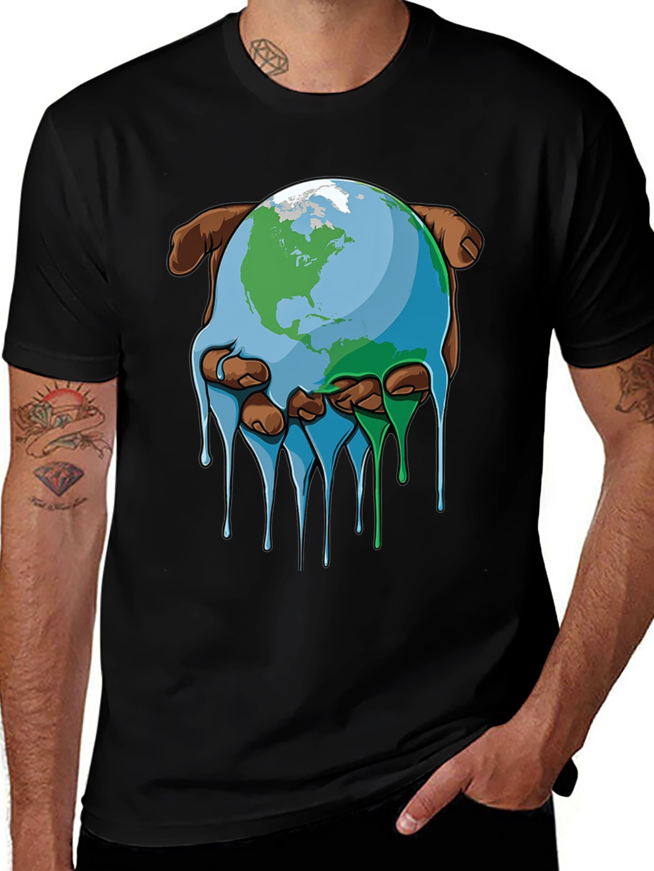 Variant 16 of Melting Earth Graphic Tee - Save the Planet