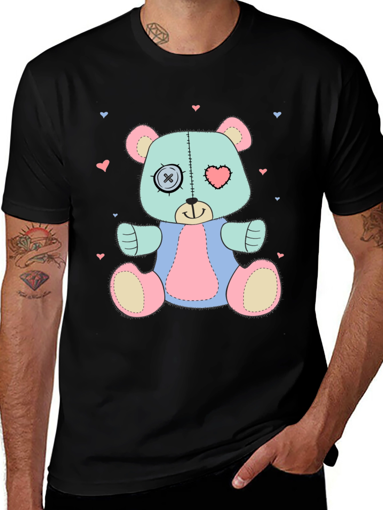 Variant 21 of Cute Stitched Teddy Bear Graphic T-Shirt