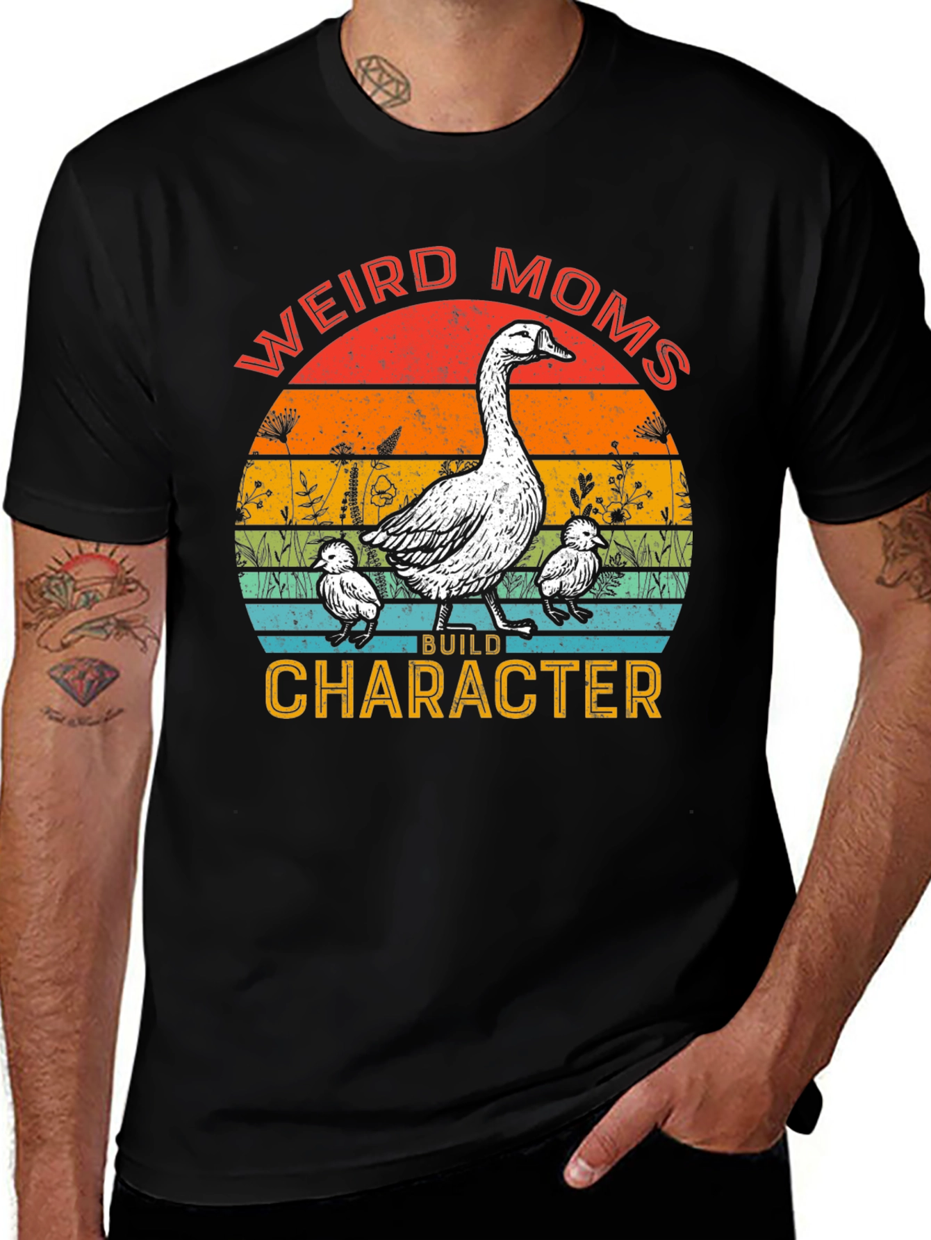 Variant 26 of Weird Moms Build Character Goose T-Shirt