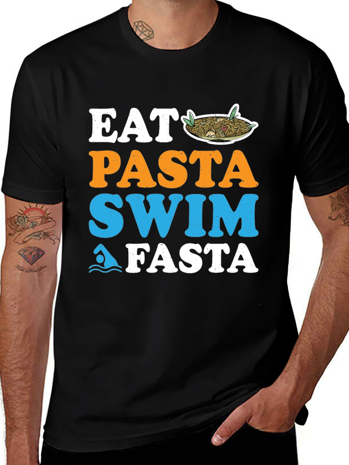 Variant 15 of Eat Pasta Swim Fasta Graphic Tee