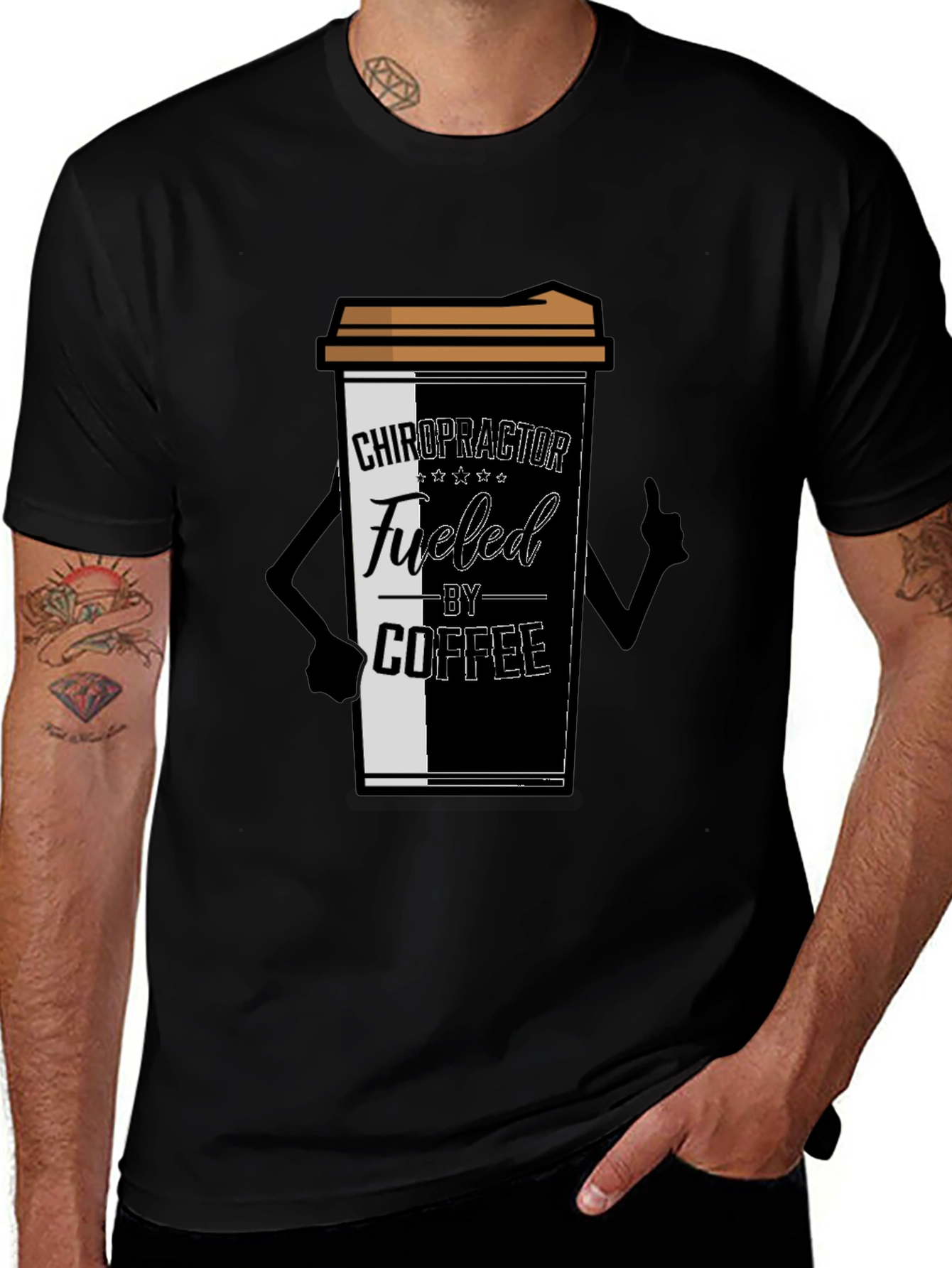 Variant 4 of Chiropractor Fueled By Coffee Graphic T-Shirt