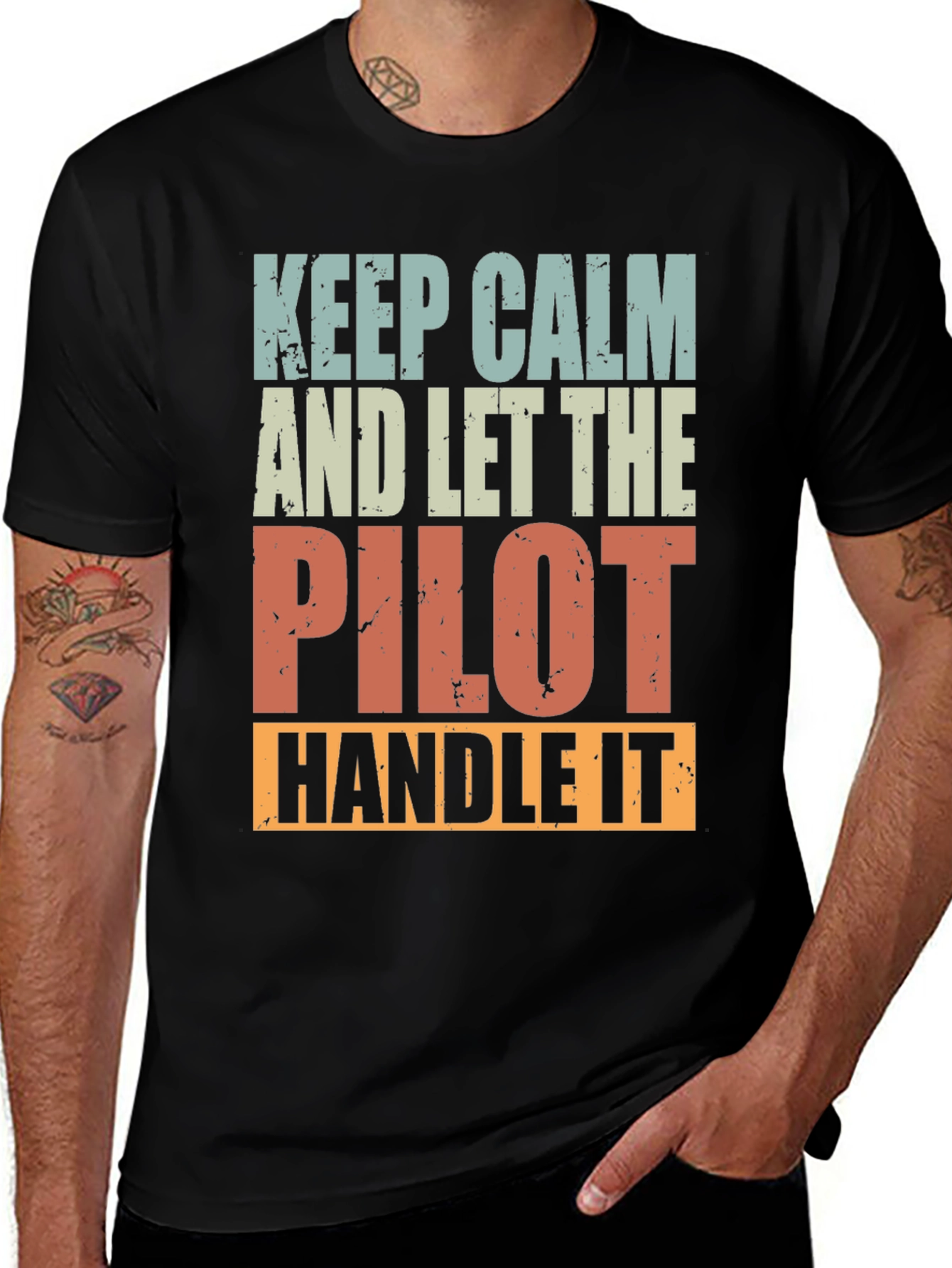 Variant 28 of Keep Calm Pilot Graphic Tee | Aviation Gift Idea