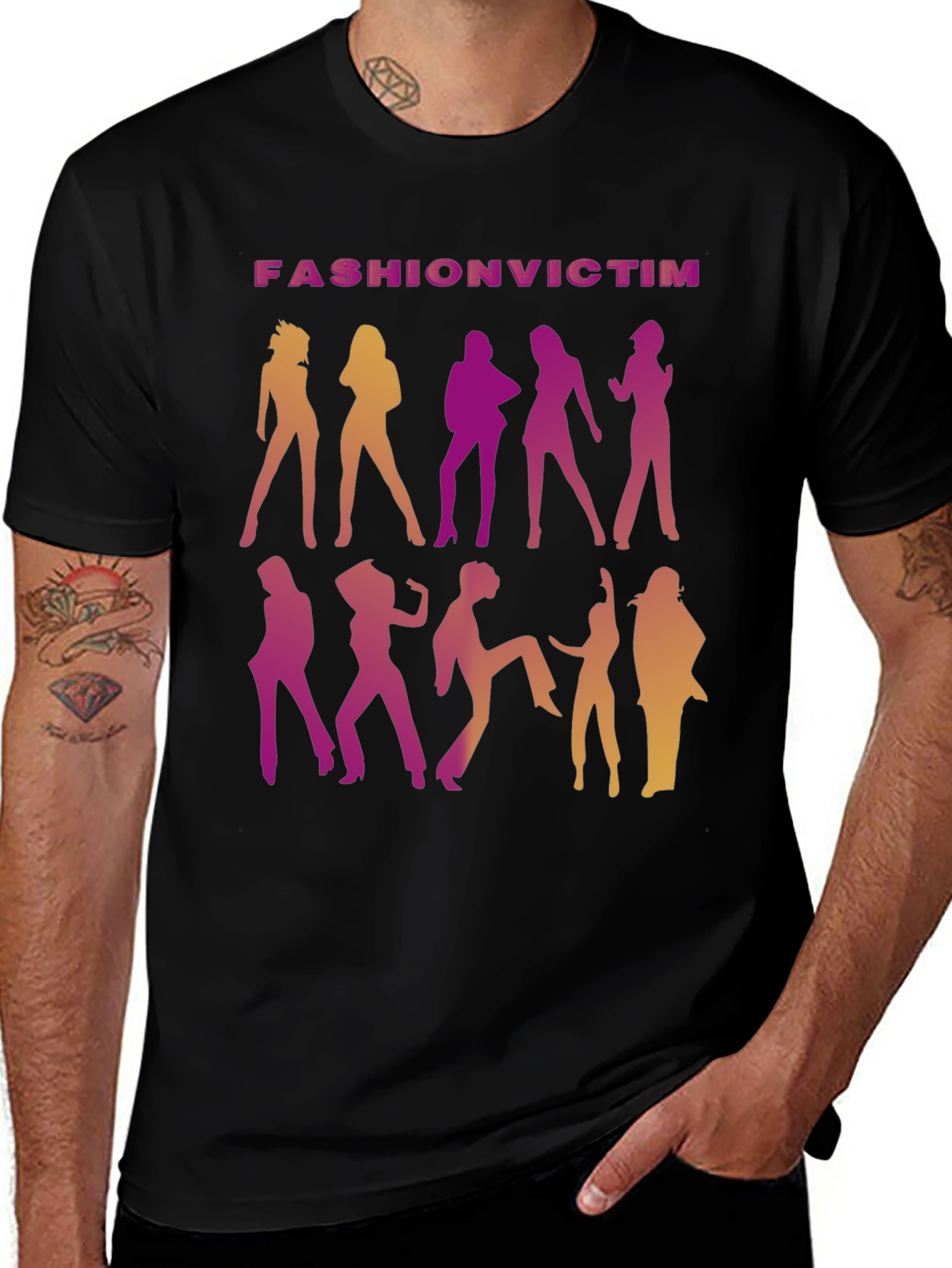 Variant 23 of Fashion Victim Graphic T-Shirt - Retro Disco Style