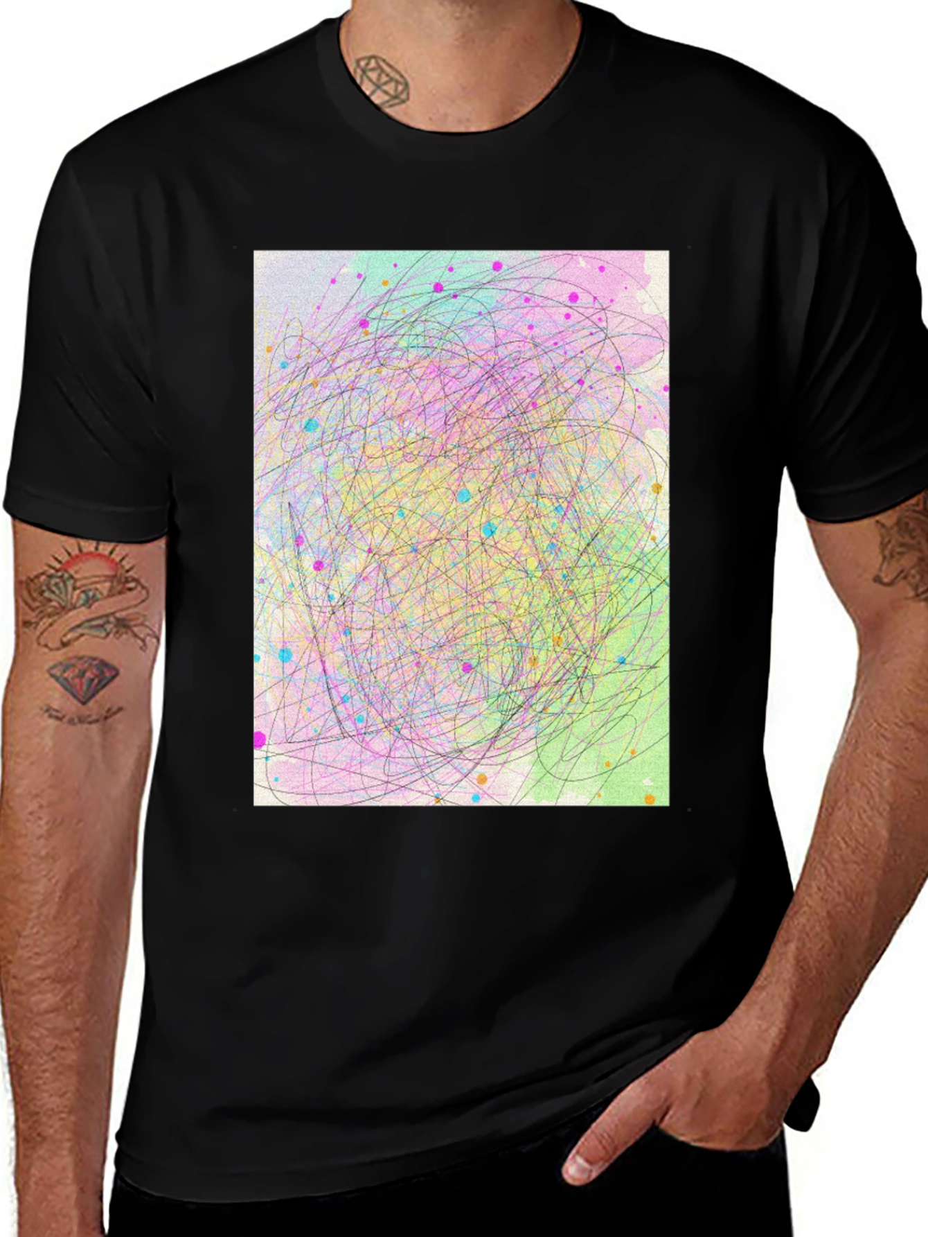 Abstract Scribble Art T-Shirt - Soft Cotton Tee
