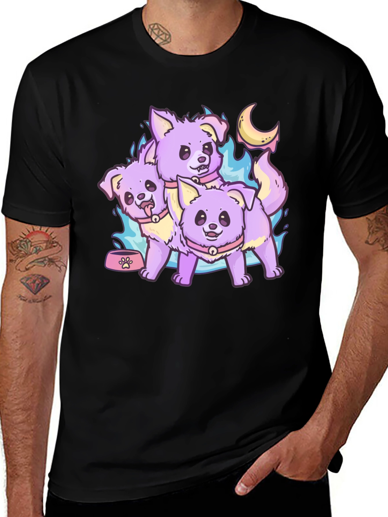 Variant 11 of Cute Lilac Cerberus Dogs Graphic T-Shirt