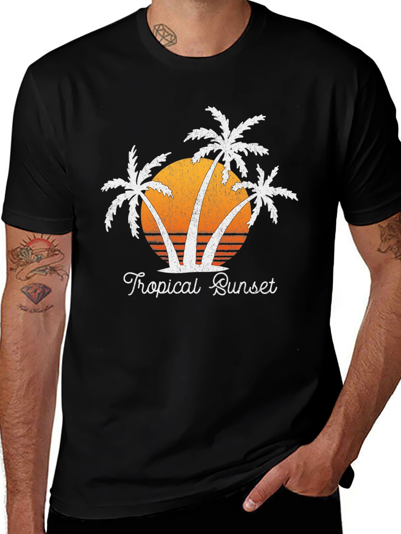 Variant 26 of Tropical Sunset Palm Tree T-Shirt