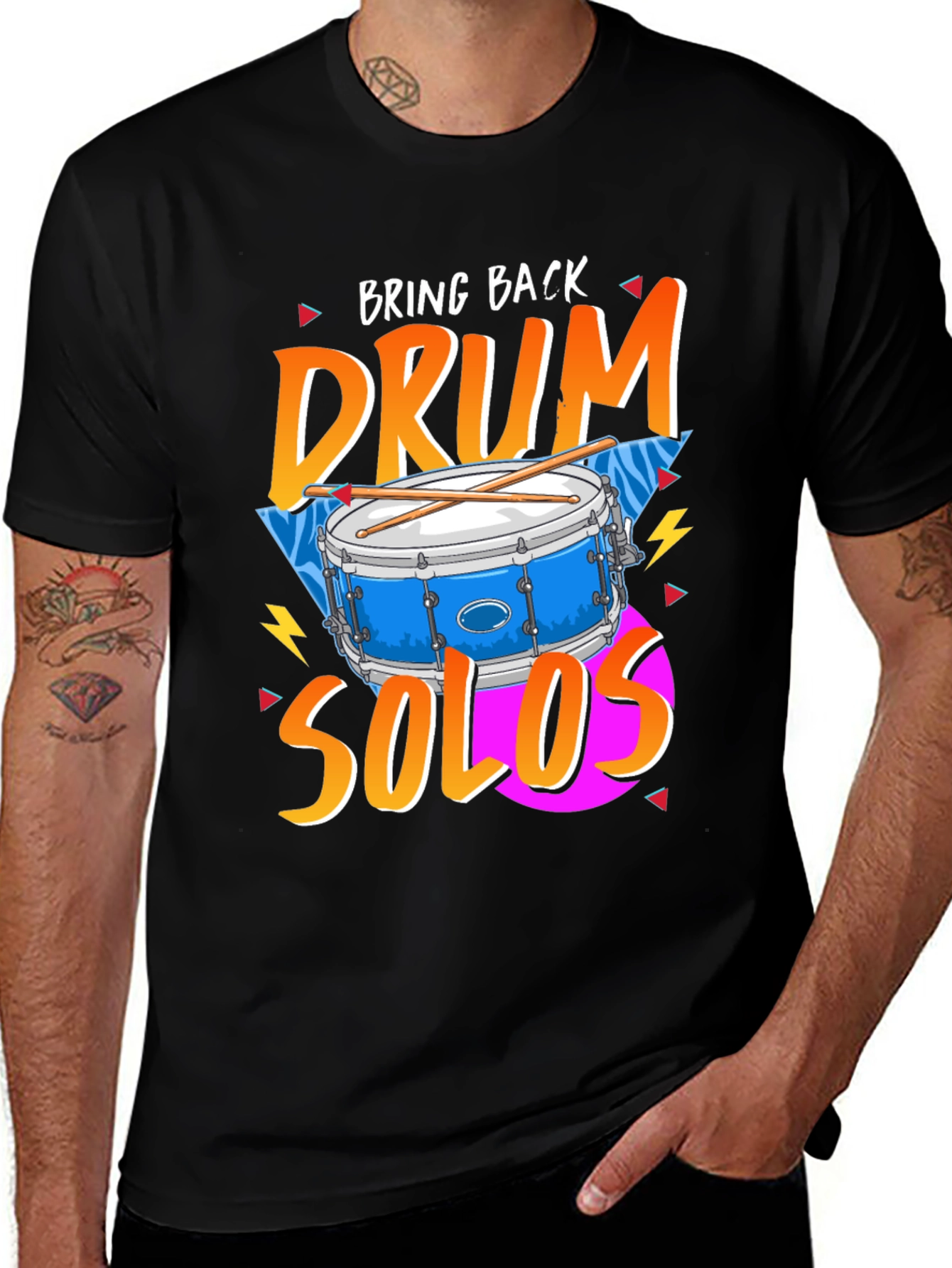 Variant 12 of Bring Back Drum Solos Black Graphic Tee