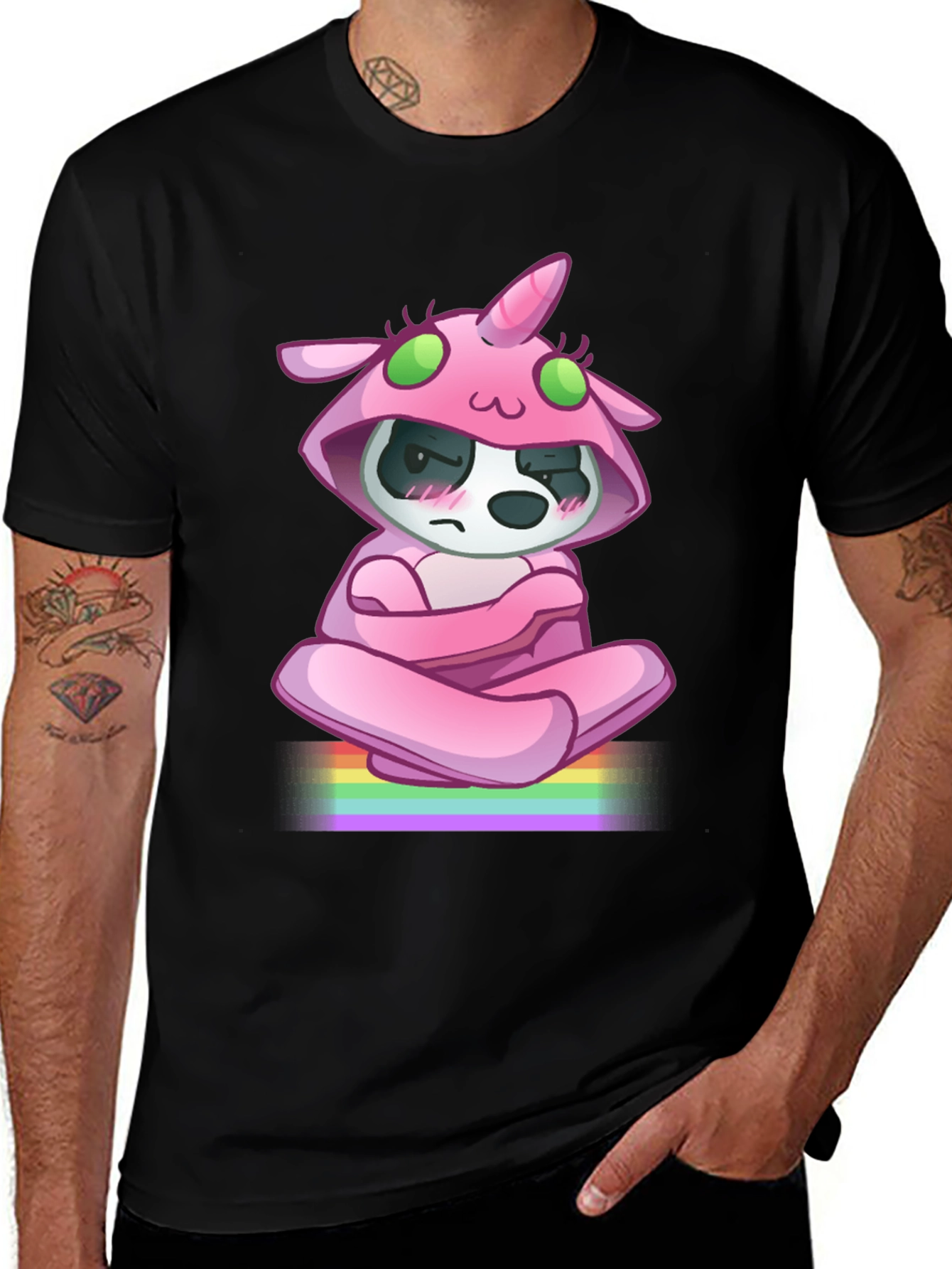 Variant 24 of Grumpy Panda Unicorn Costume Graphic T-Shirt