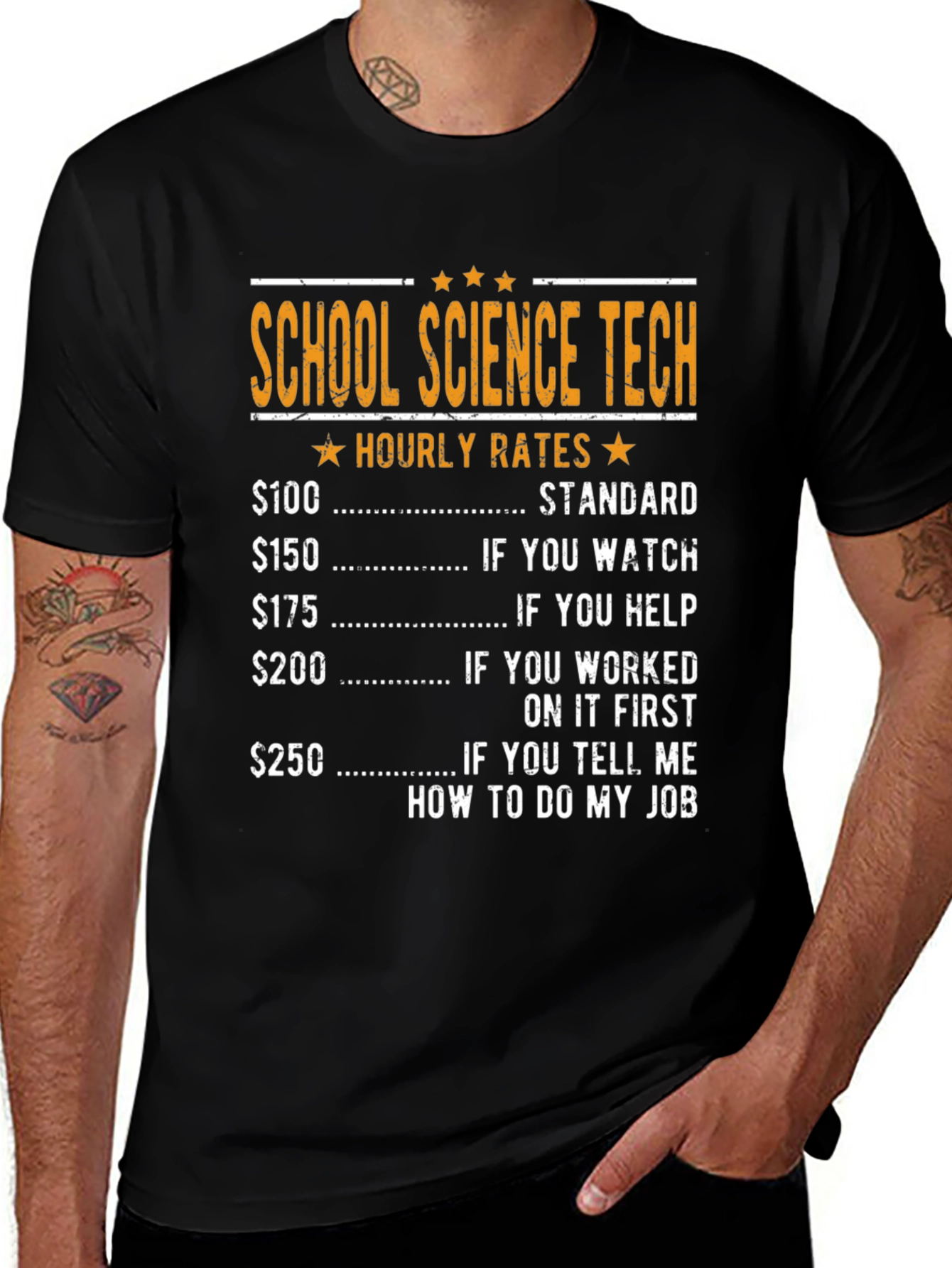 Variant 25 of School Science Tech Hourly Rates T-Shirt