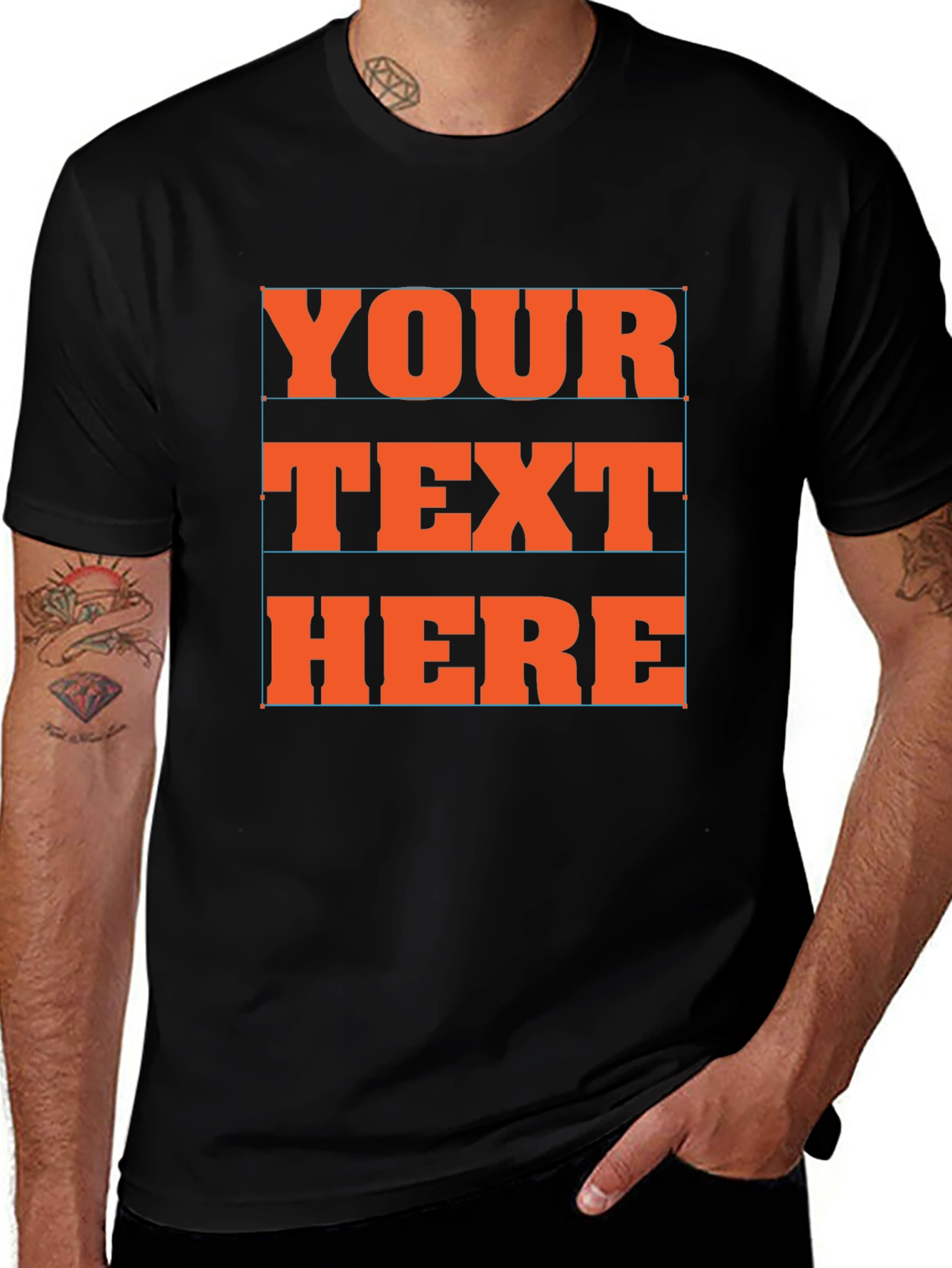 Variant 2 of Custom Text T-Shirt - Black Cotton Tee