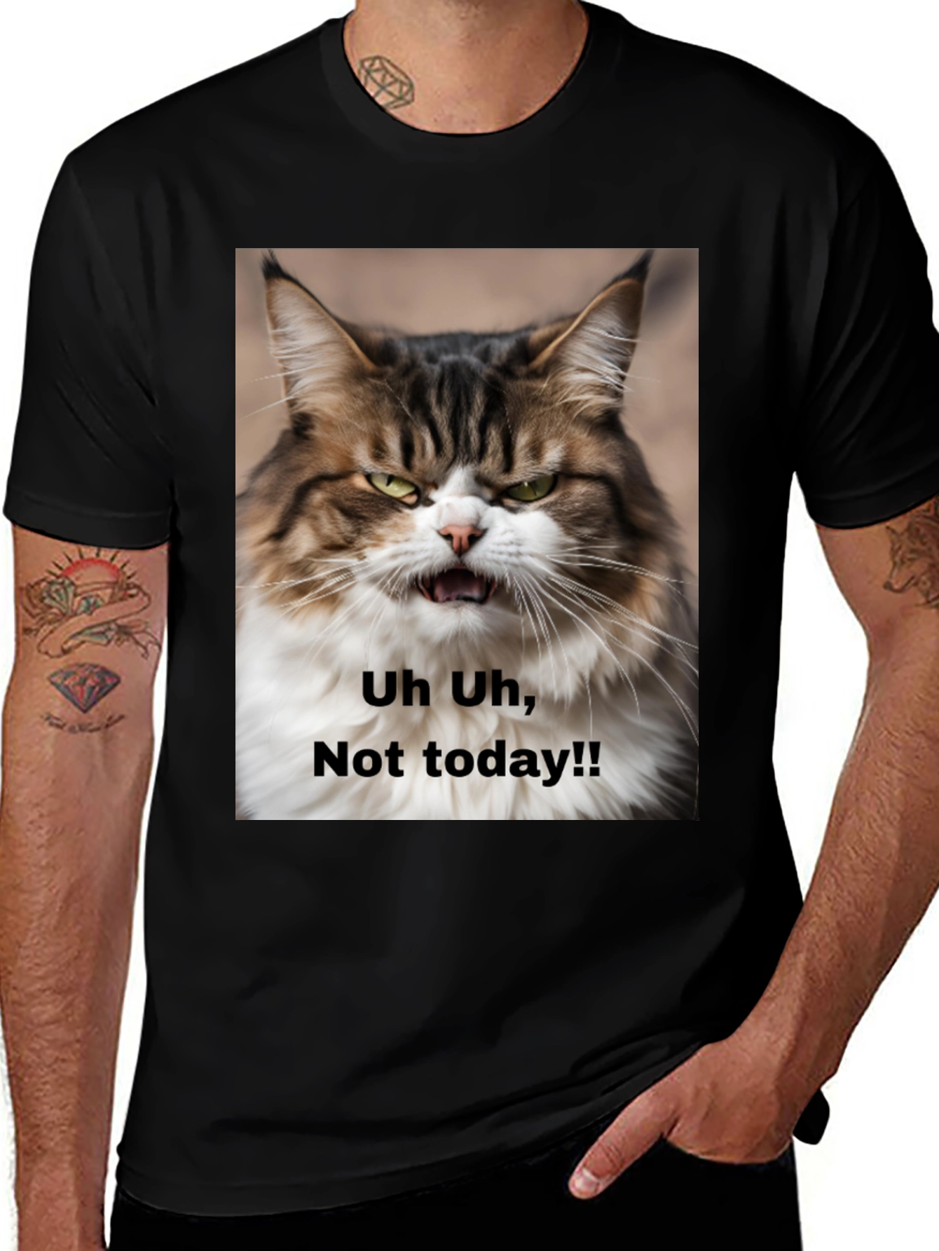 Variant 6 of Grumpy Cat T-Shirt - "Not Today!" Unisex Black Tee