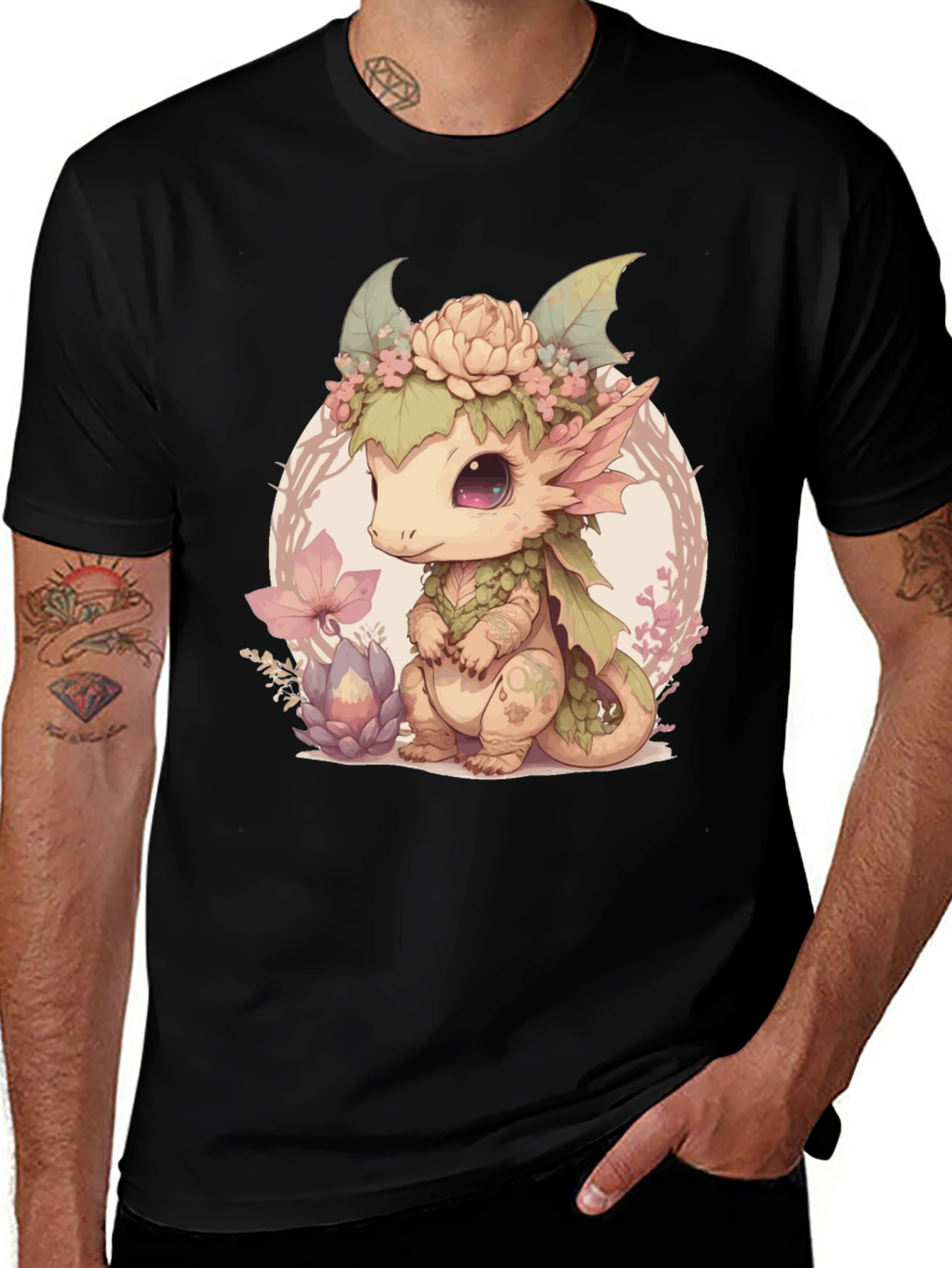 Variant 23 of Cute Dragon Black Tee
