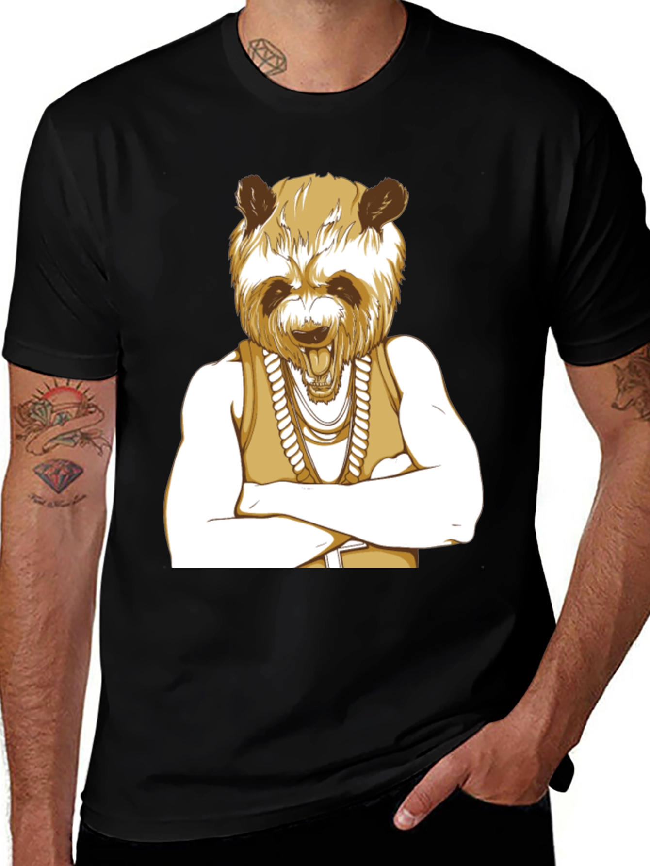 Variant 15 of Panda Rapper Graphic Tee