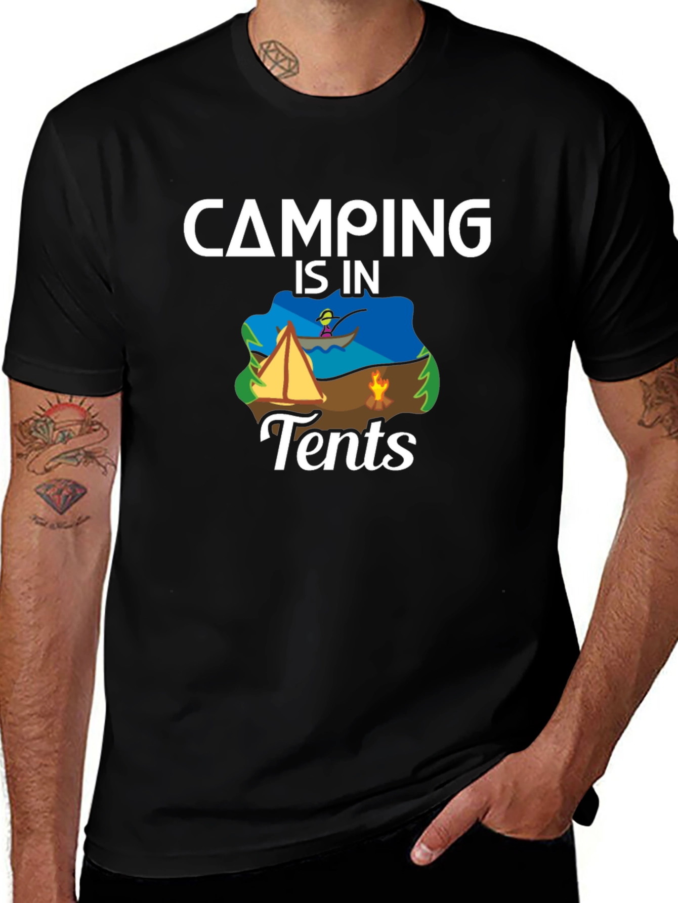 Variant 26 of Camping is in Tents Graphic Tee