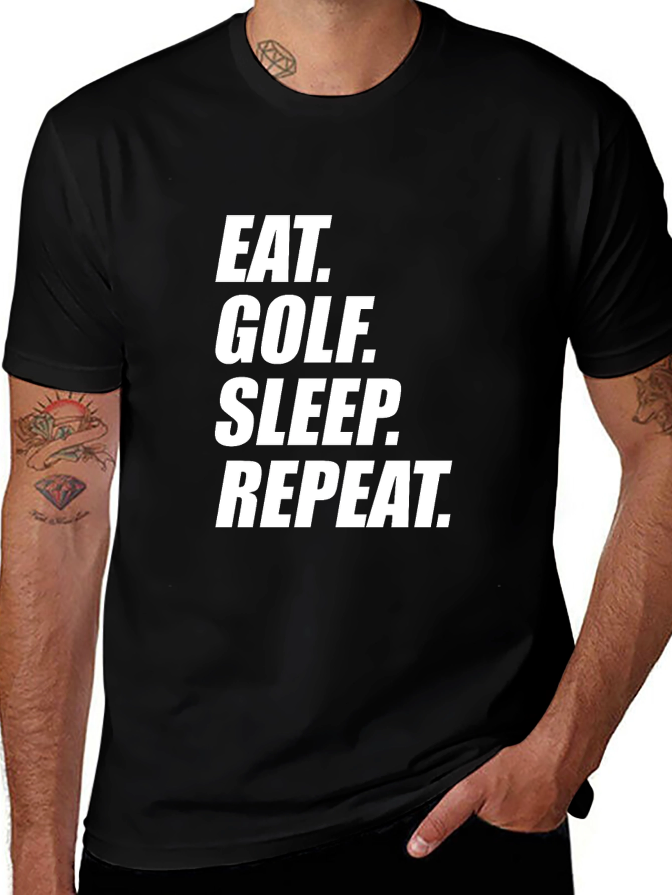 Variant 27 of Eat, Golf, Sleep, Repeat Black T-Shirt