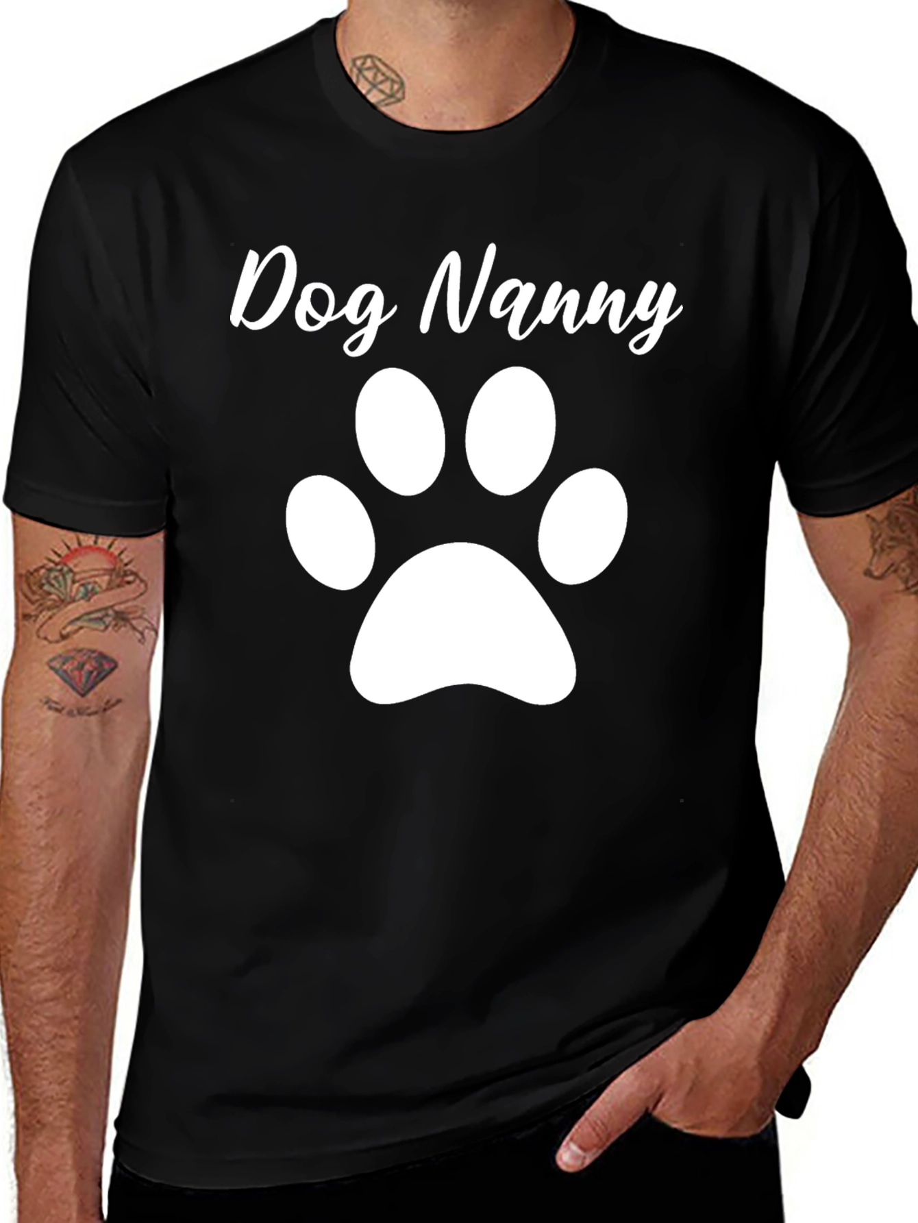 Dog Nanny Paw Print T-Shirt