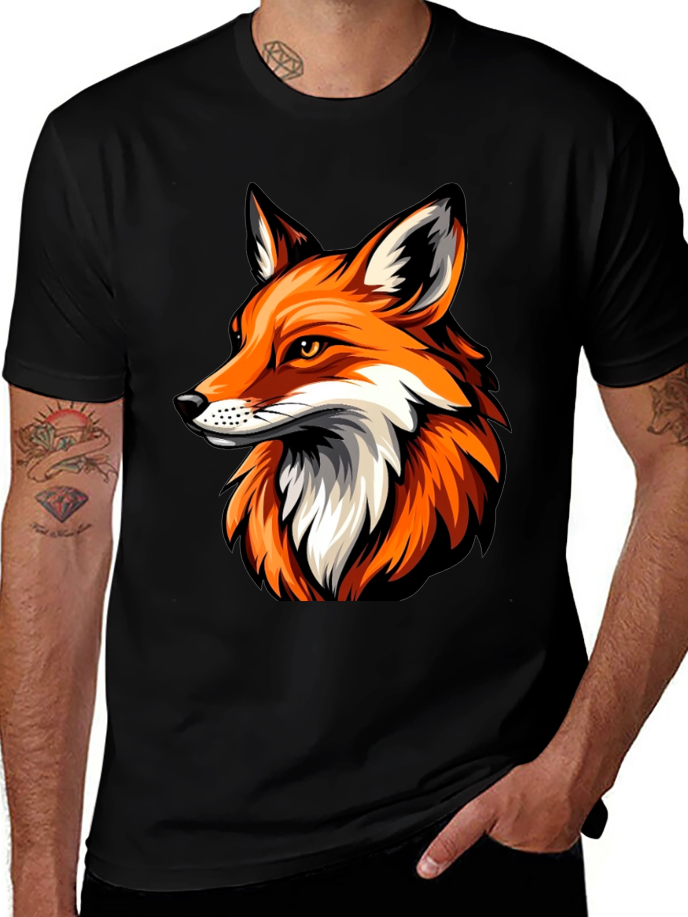 Variant 17 of Fox Graphic Tee - Stylish Men's Black T-Shirt