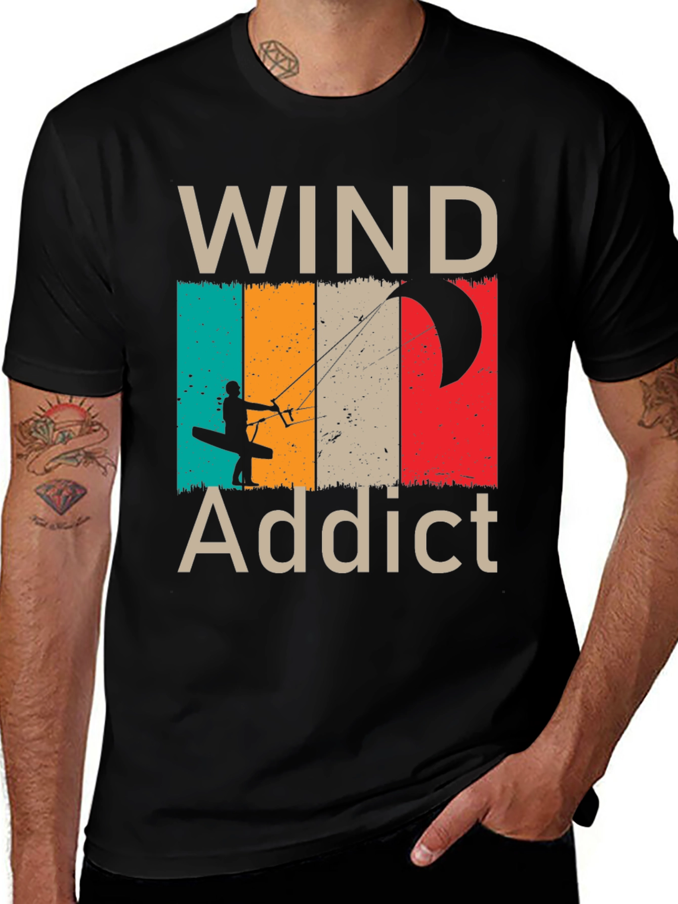 Variant 9 of Wind Addict T-Shirt - Kiteboarding Design