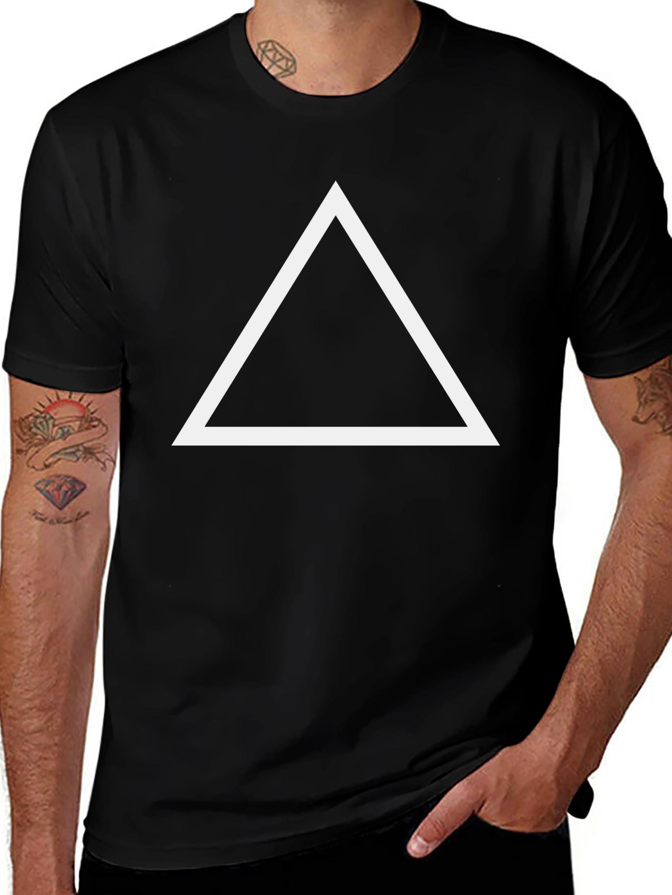 Variant 21 of Minimalist Triangle Graphic T-Shirt
