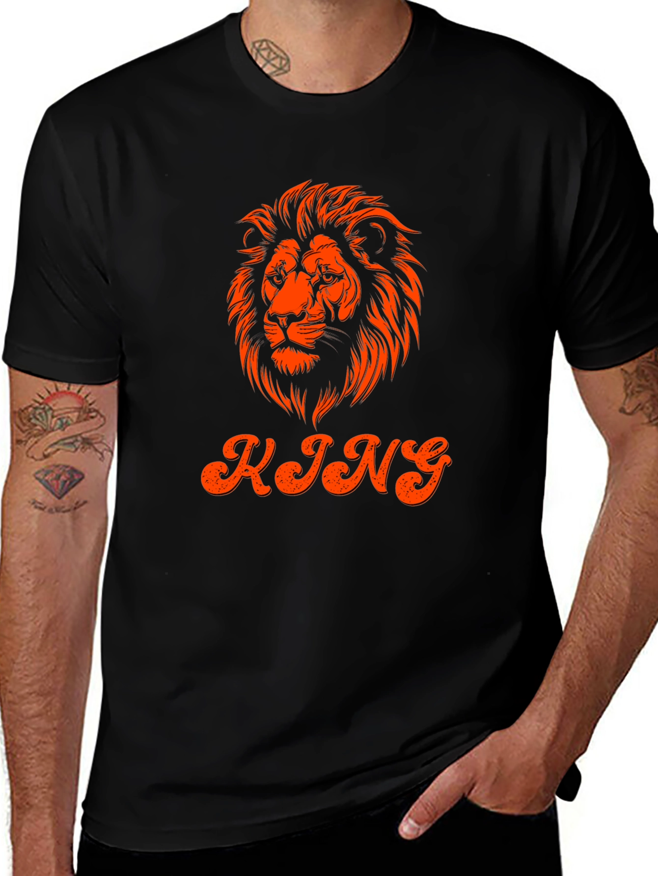 Variant 2 of King Lion Graphic Tee - Black