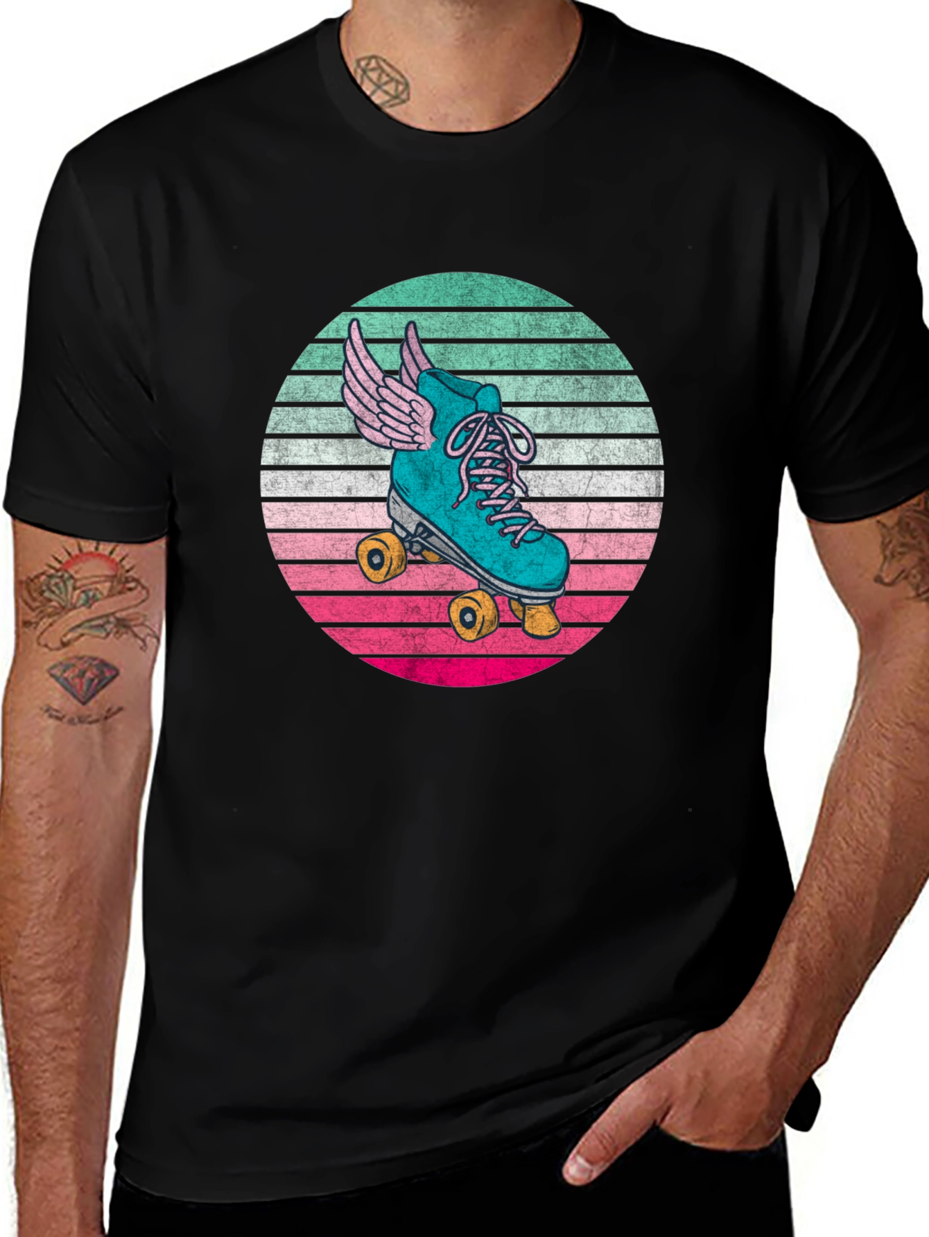Variant 9 of Retro Winged Roller Skate T-Shirt