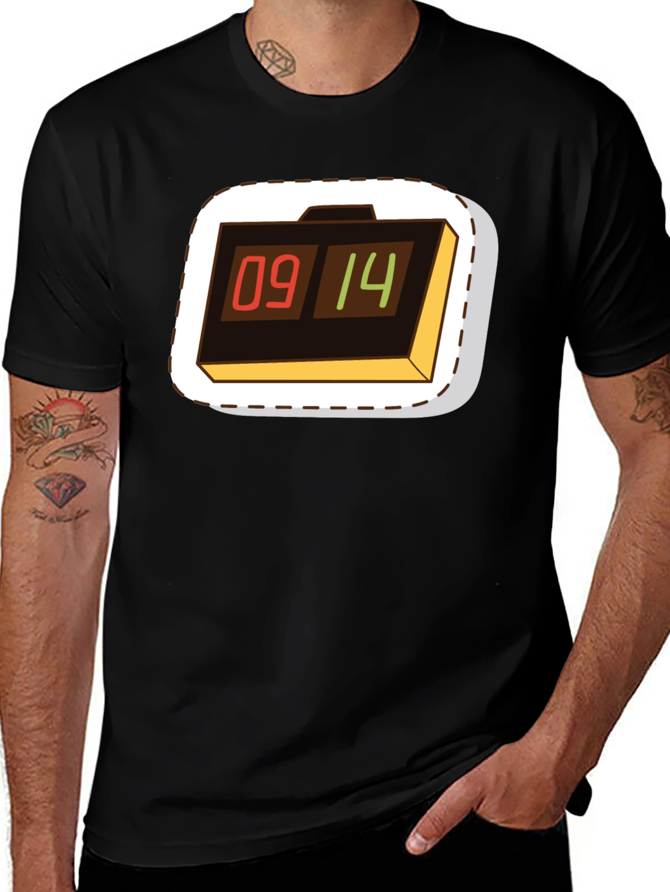 Variant 6 of Cool Scoreboard Graphic T-Shirt - Black