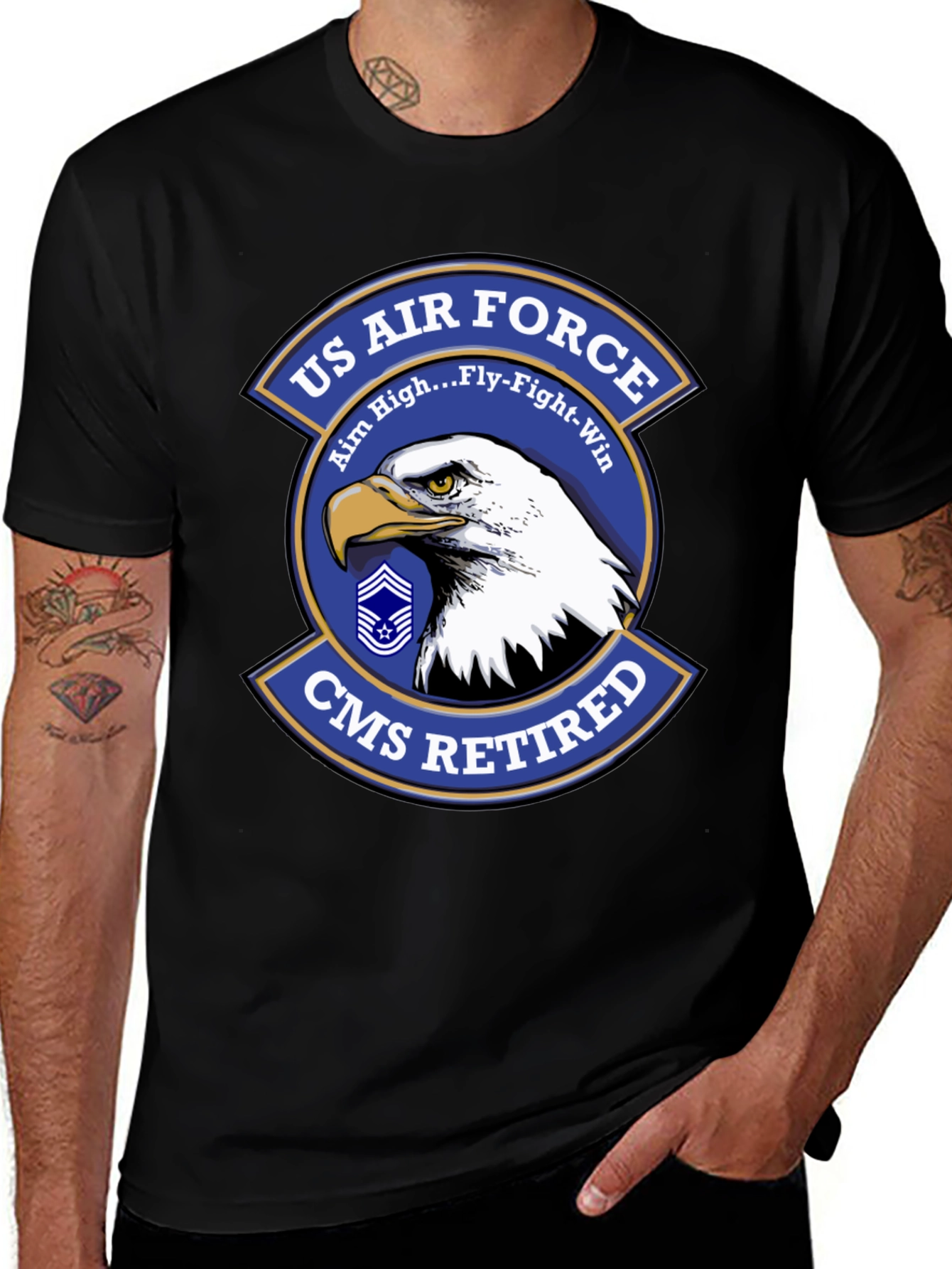 US Air Force CMS Retired T-Shirt - Eagle Design
