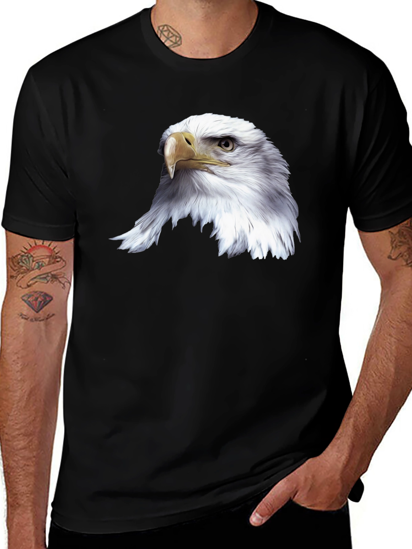 Variant 30 of Bold Eagle Graphic Print Black T-Shirt