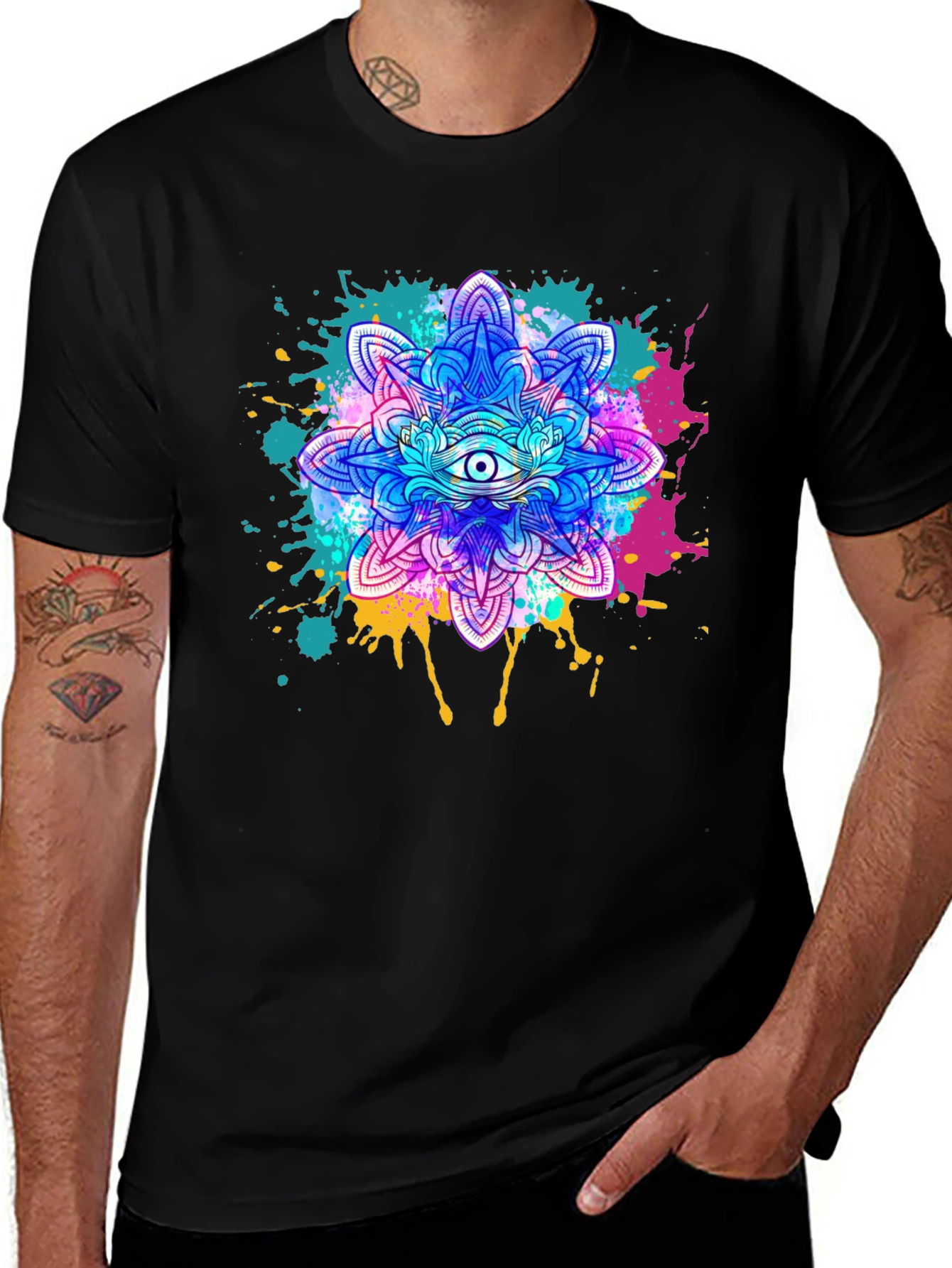 Variant 30 of Eye Mandala T-Shirt - Black Graphic Tee