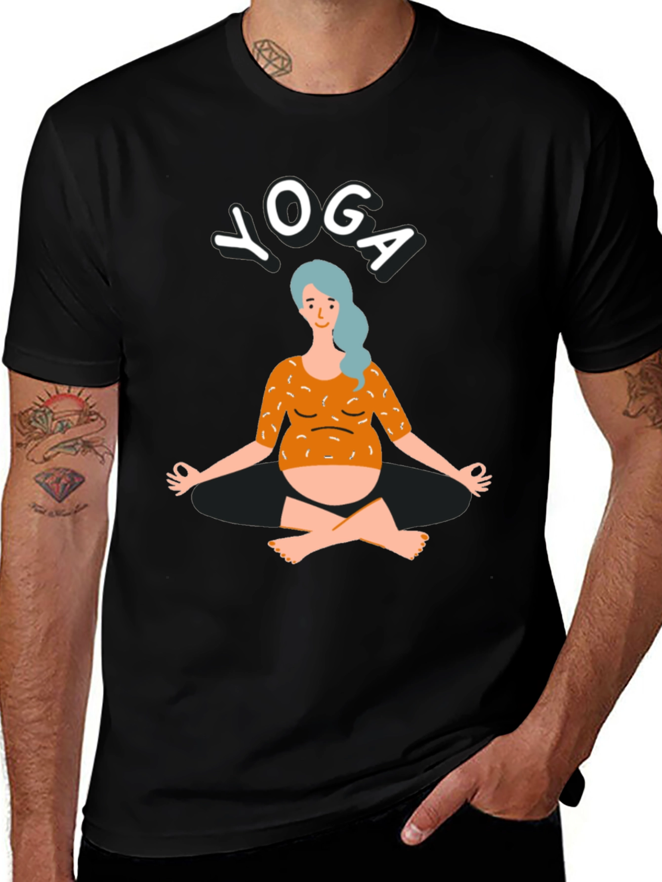 Variant 17 of Yoga T-Shirt - Pregnant Woman Design