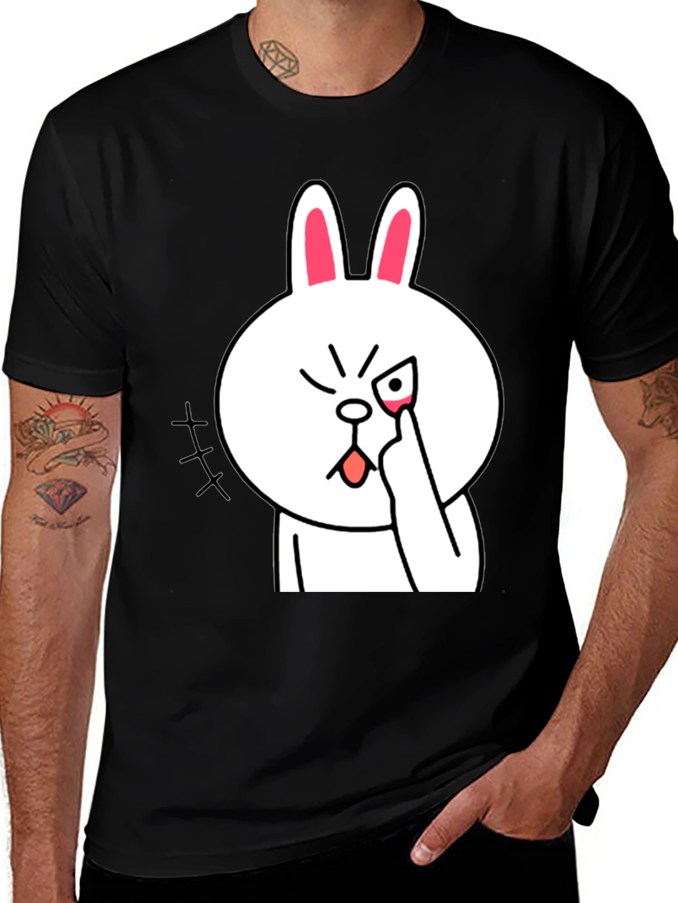 Variant 22 of Funny Cartoon Rabbit Graphic T-Shirt