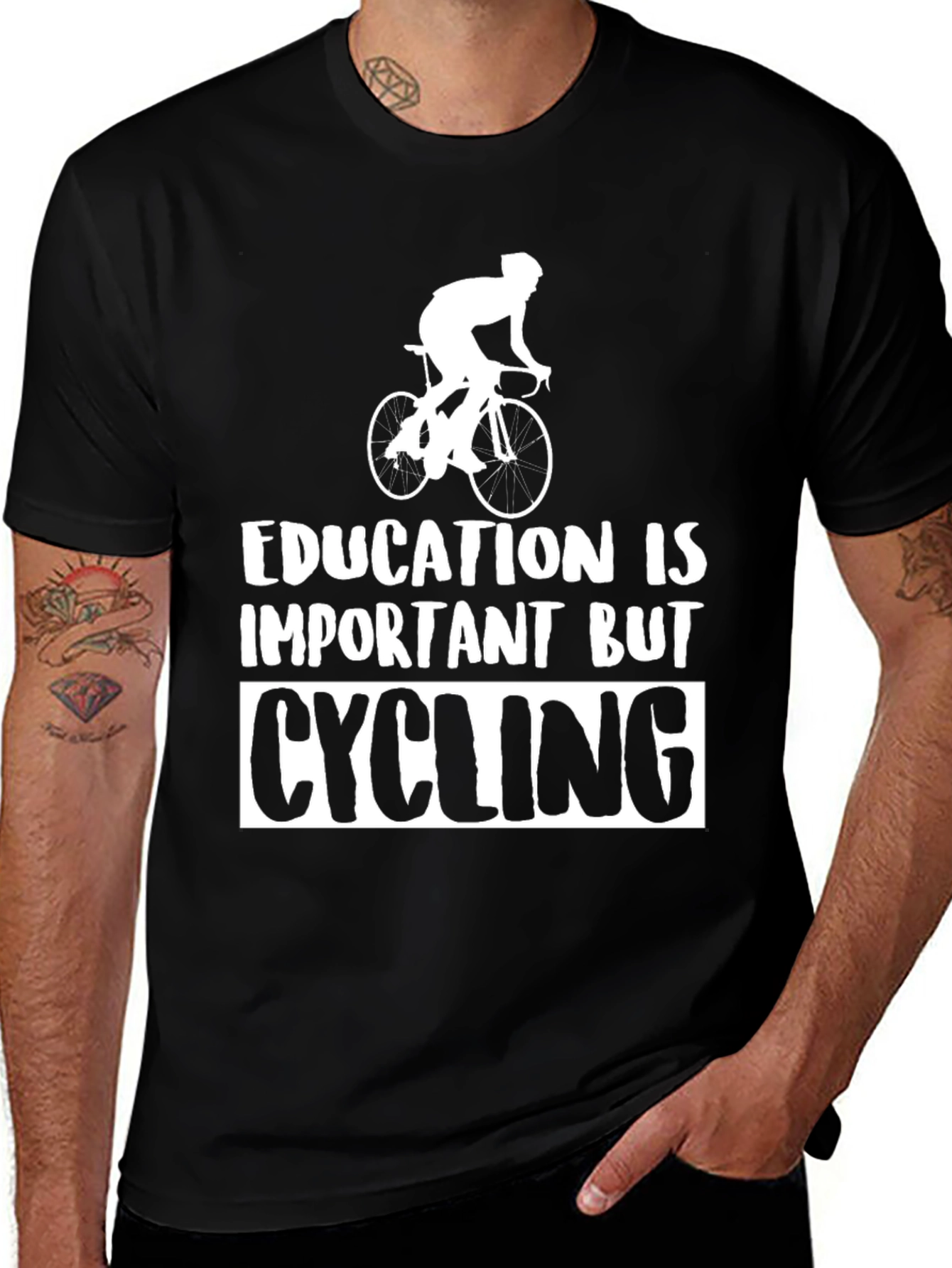 Variant 5 of Cycling T-Shirt: Education is Important, But Cycling