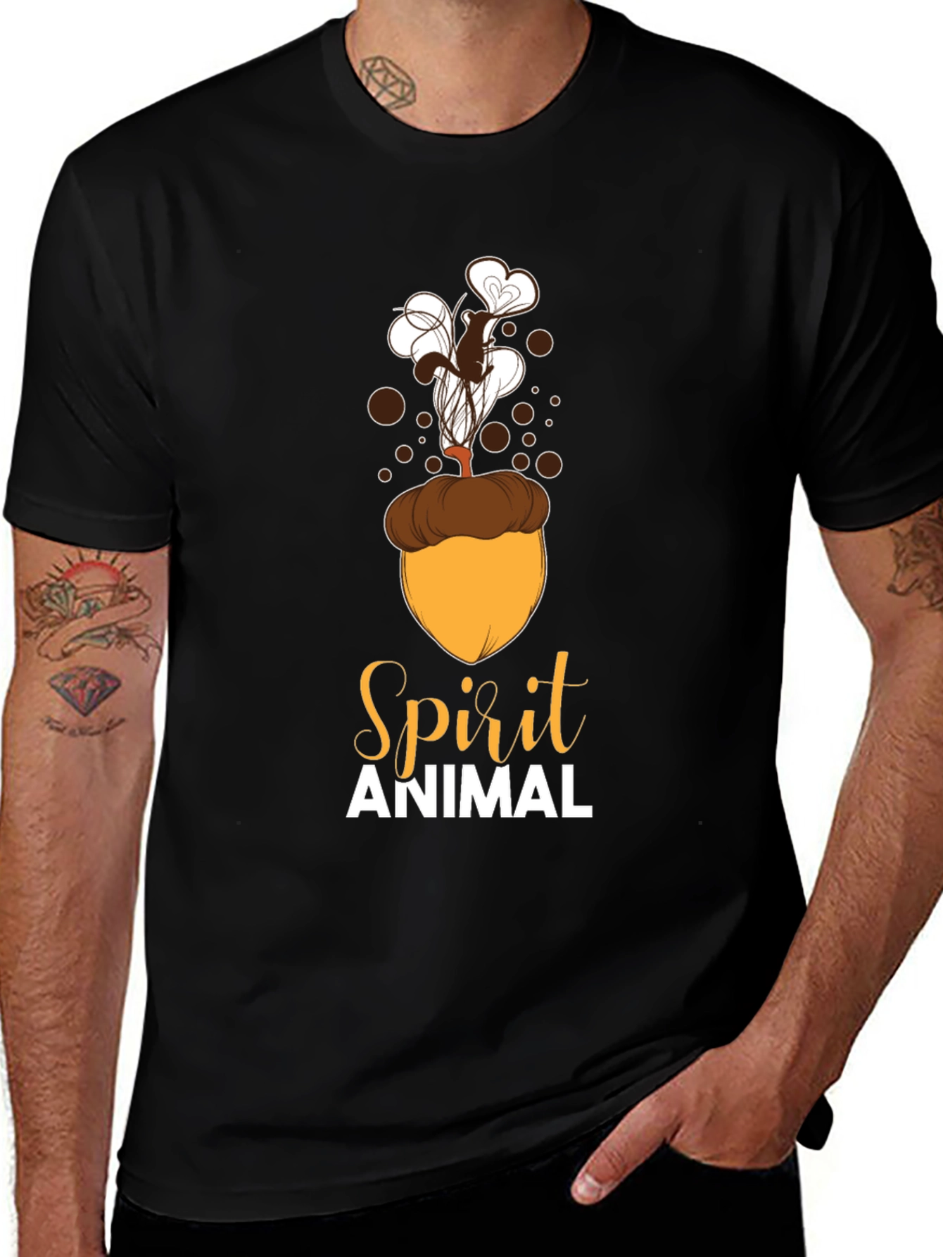 Variant 30 of Spirit Animal Squirrel Acorn Design T-Shirt
